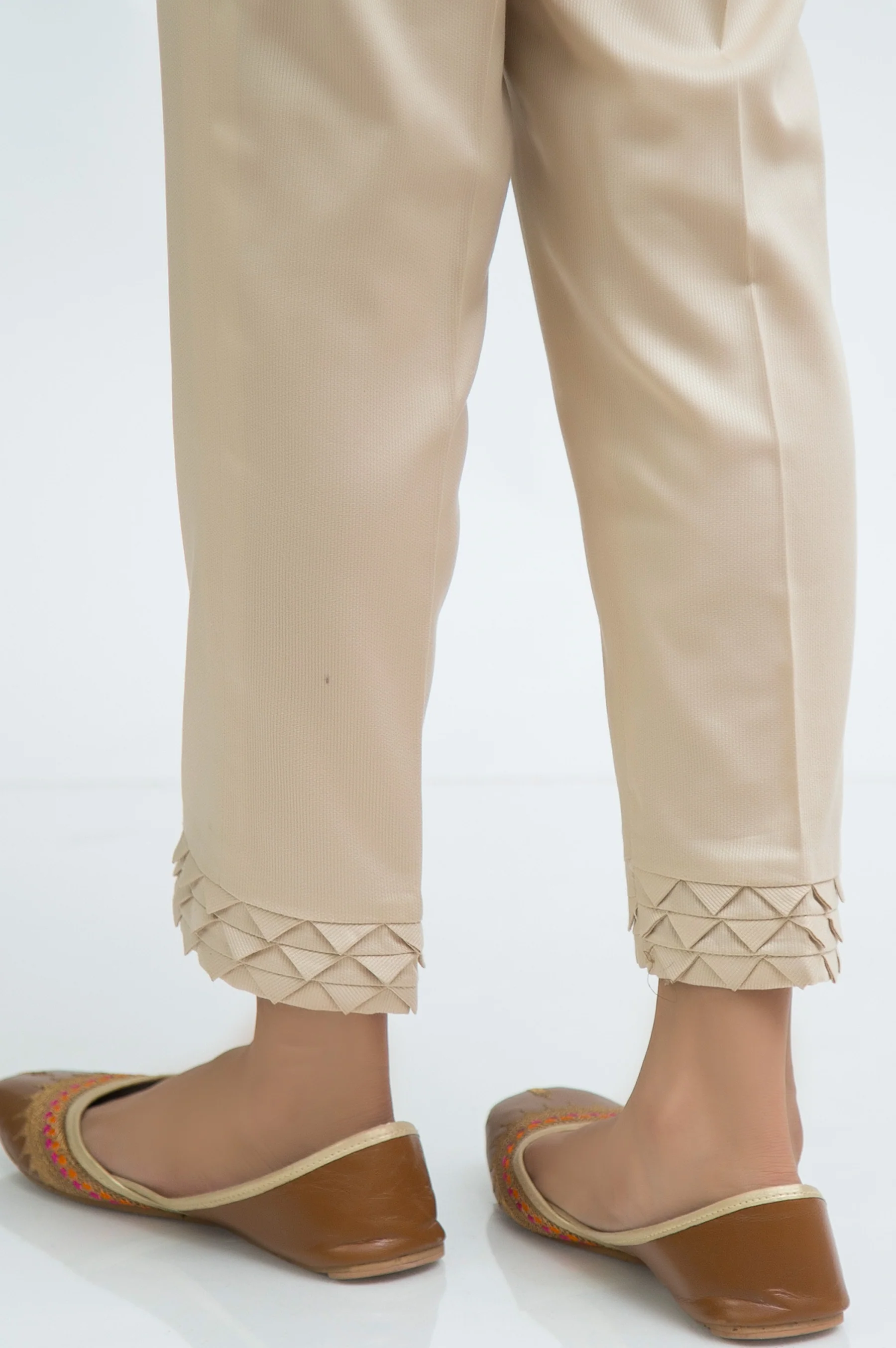 Embellished Cottel Cigarette Pants - Sand - Image 2
