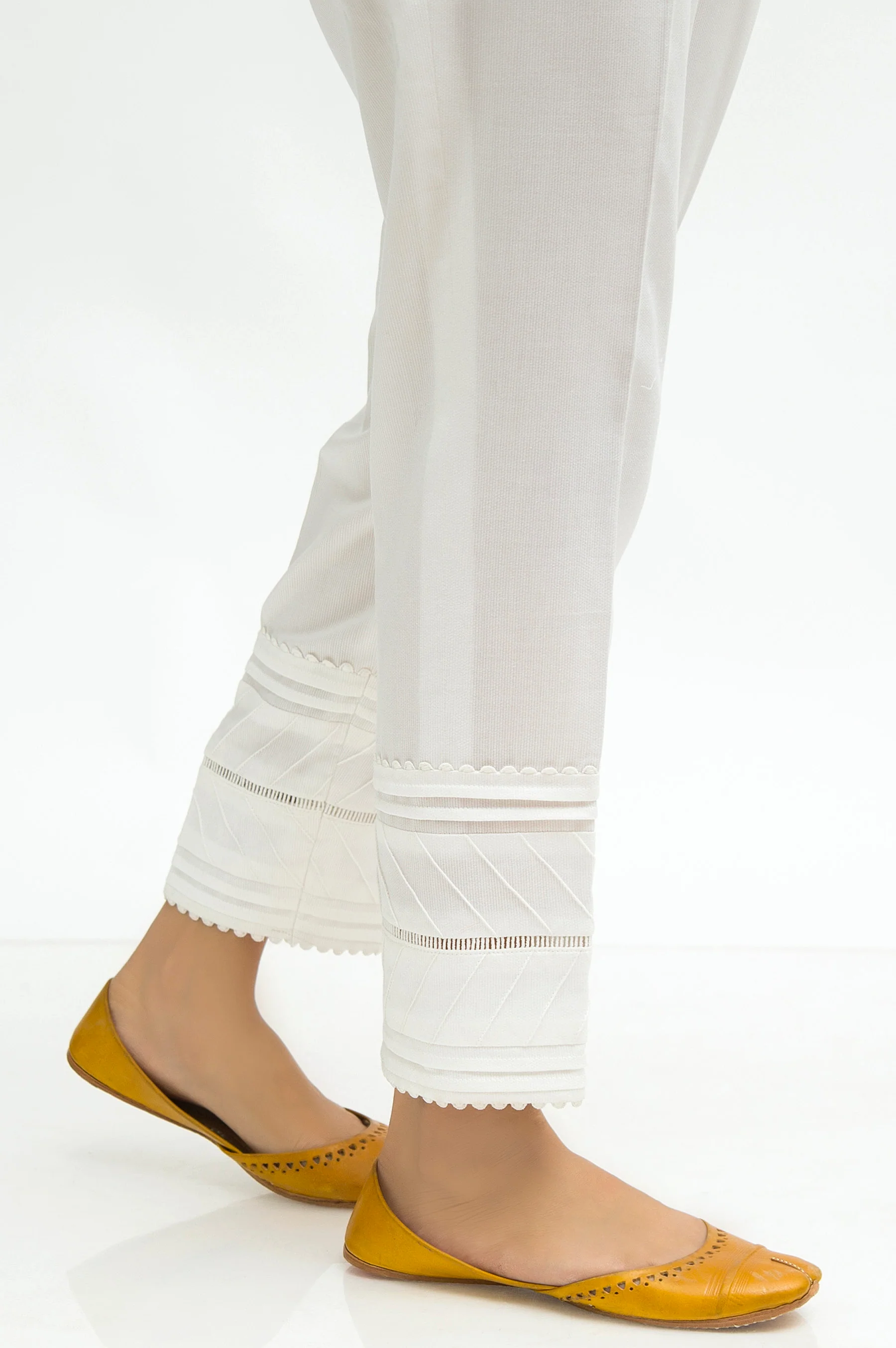 Embellished Cottel Cigarette Pant - White - Image 3