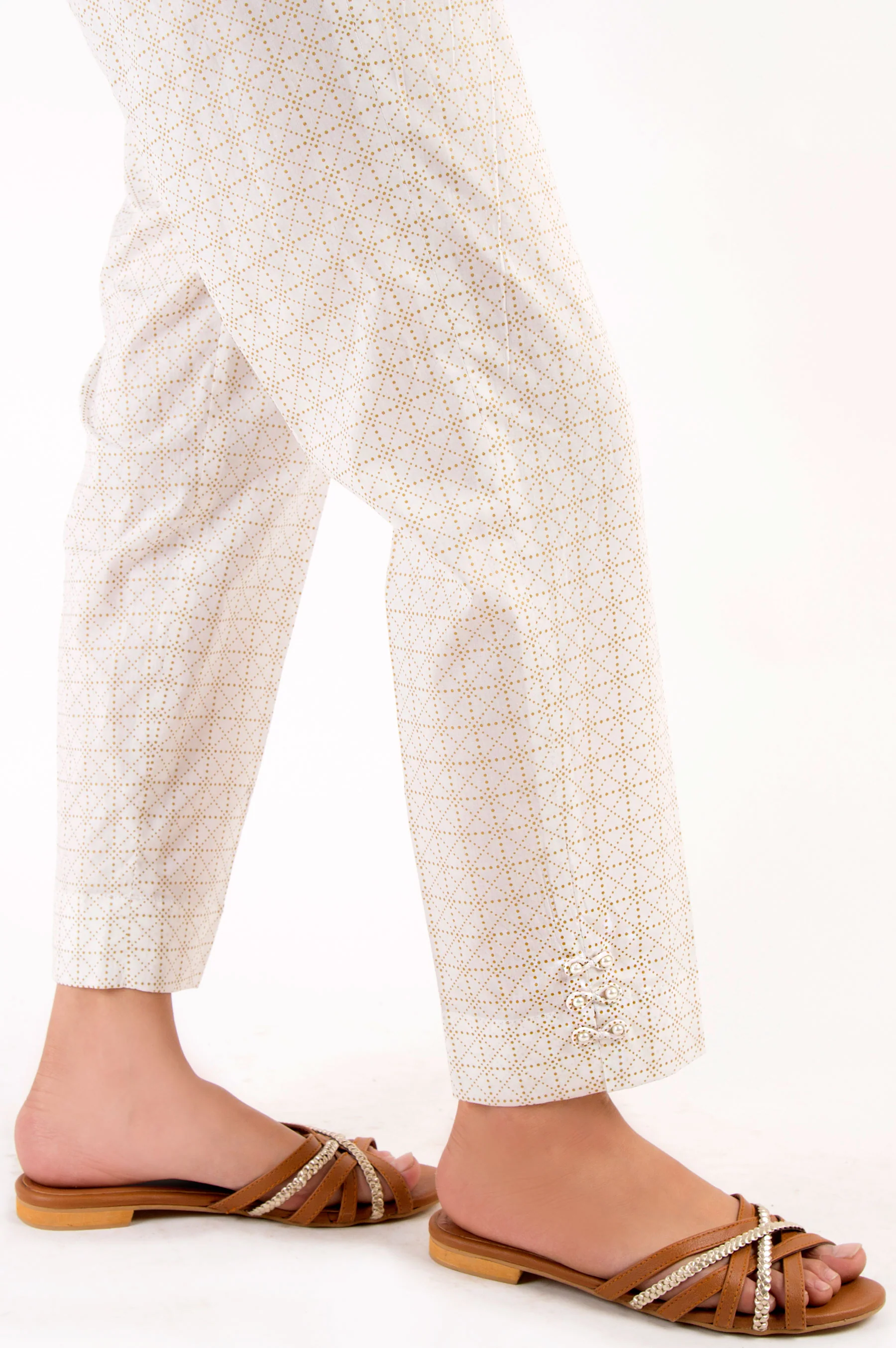 Embellished Cigarette Pants - Gold Paste - Image 2