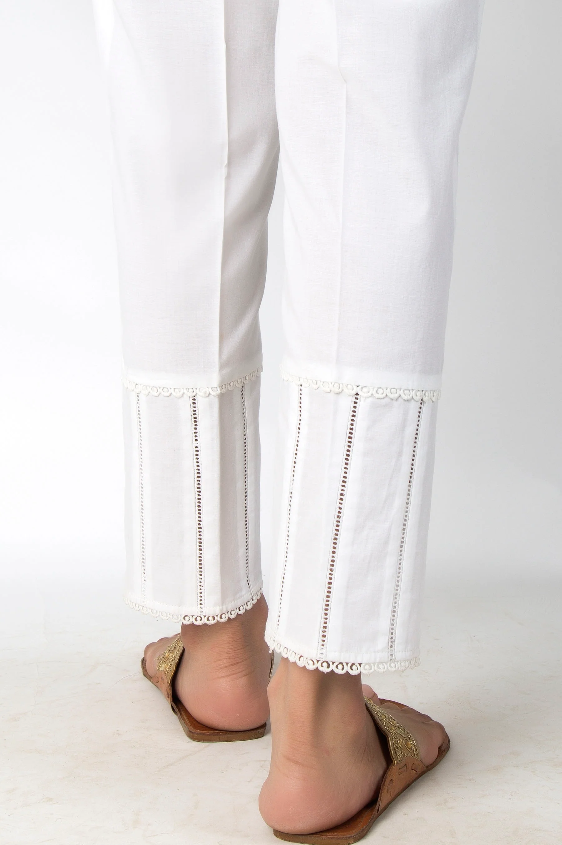 Embellished Cambric Pants - White - Image 4