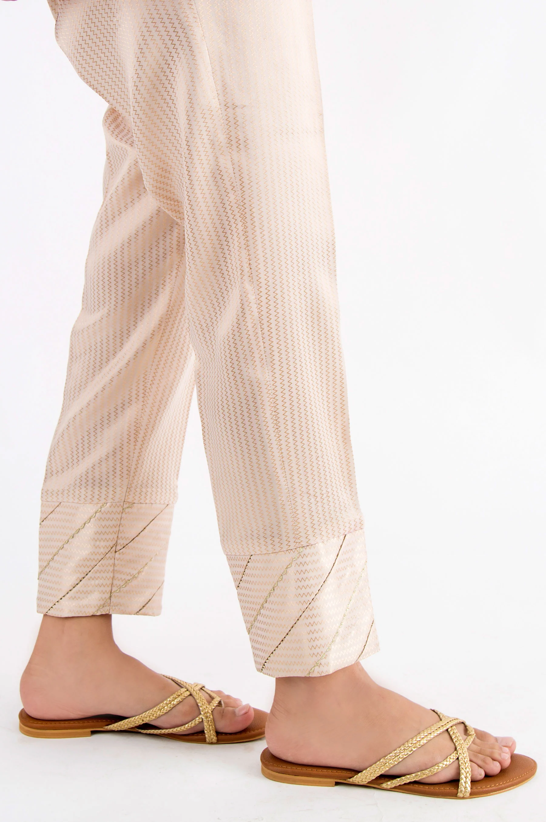 Embellished Cigarette Pants - Gold - Image 2