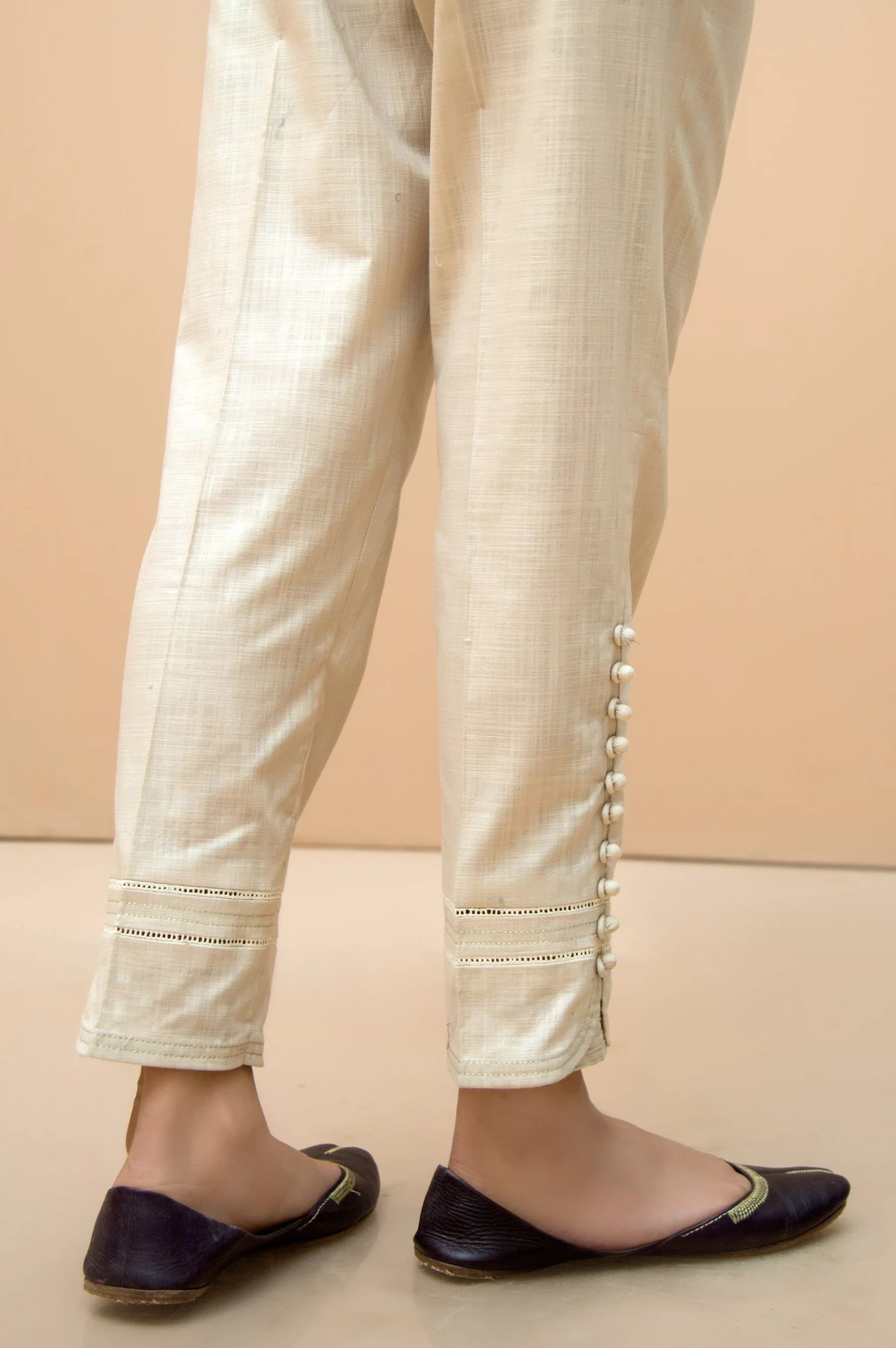 Embellished Tulip Cut Pants - Beige - Image 2
