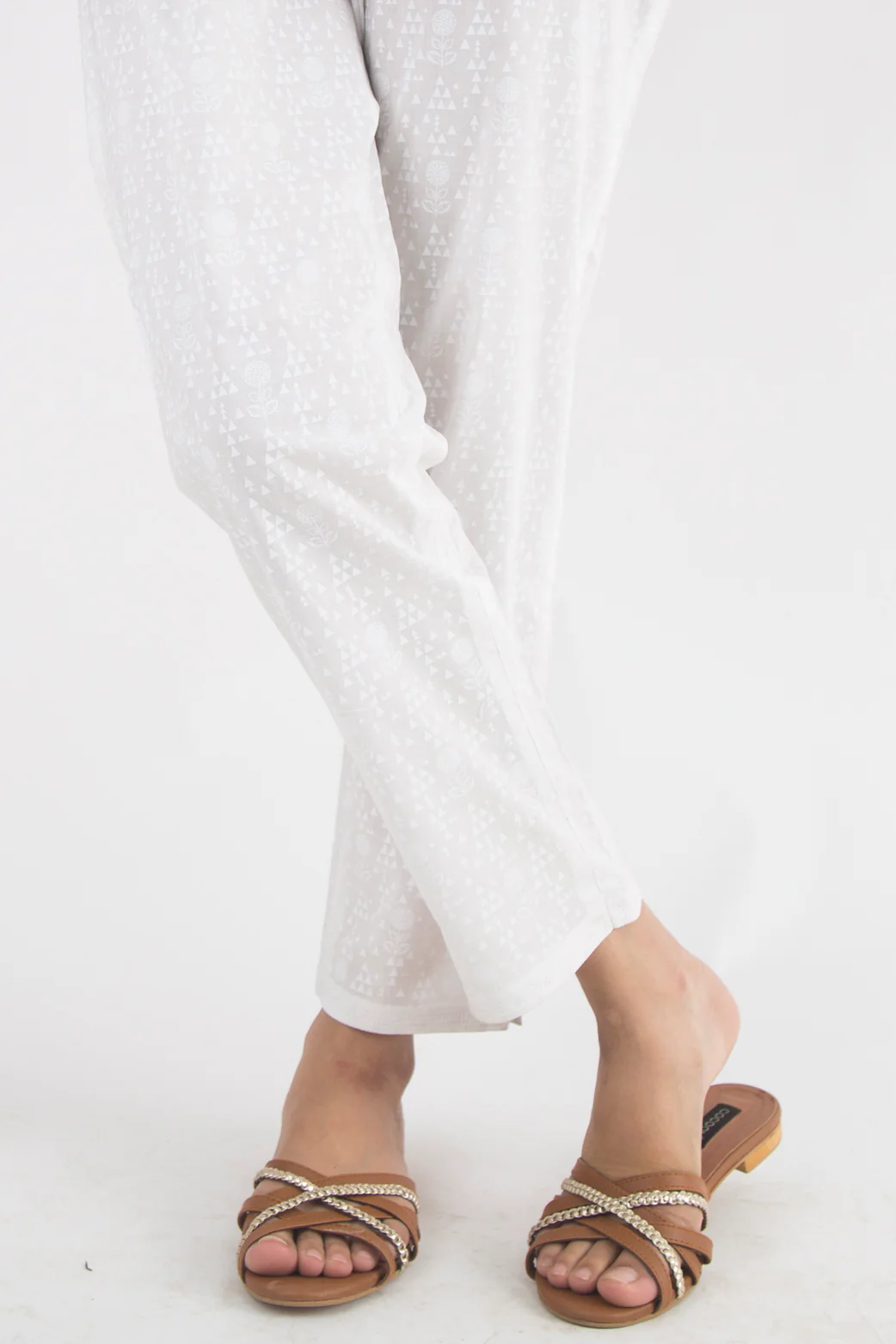 Embellished Cigarette Pants - White Paste - Image 2