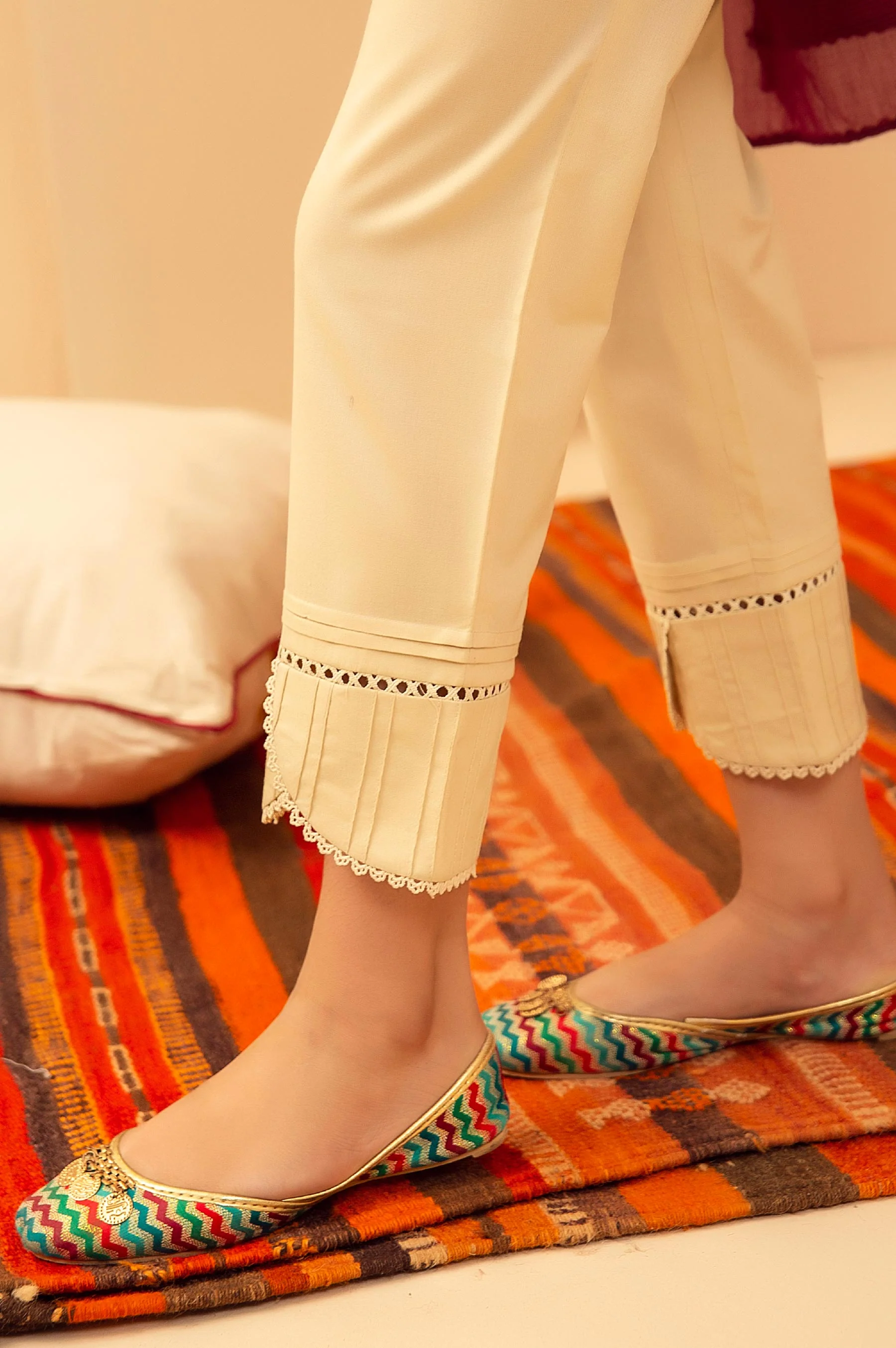 Embellished Junior Pants - Beige - Image 2