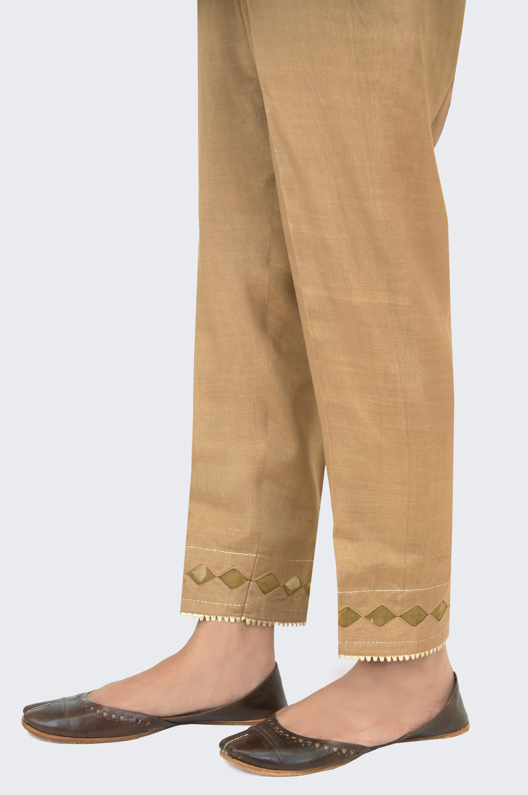 Embellished Rawsilk Cigarette Pants - Sepia Copper - Image 3