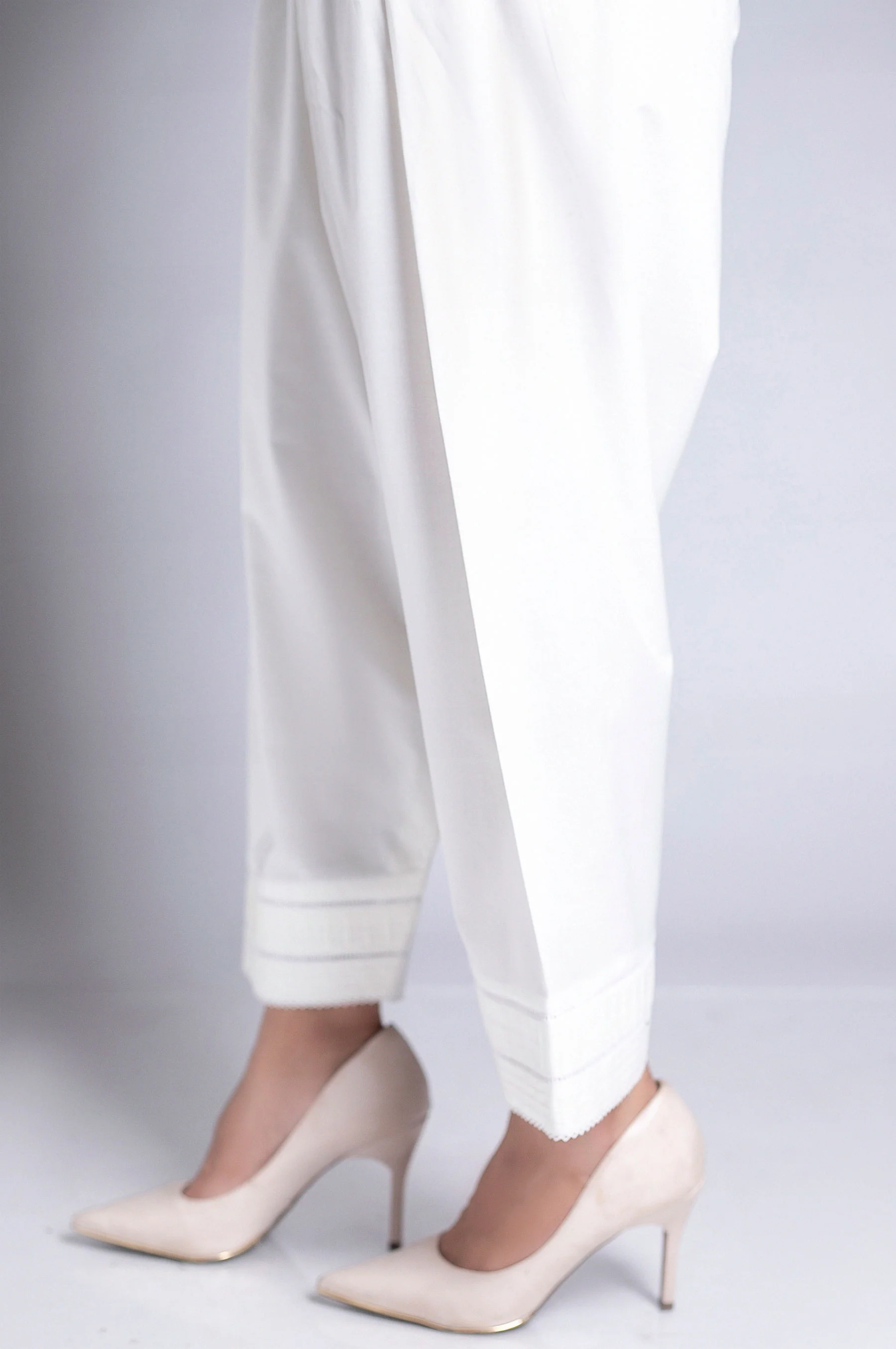 Embellished Shalwars - Off-White - Image 2