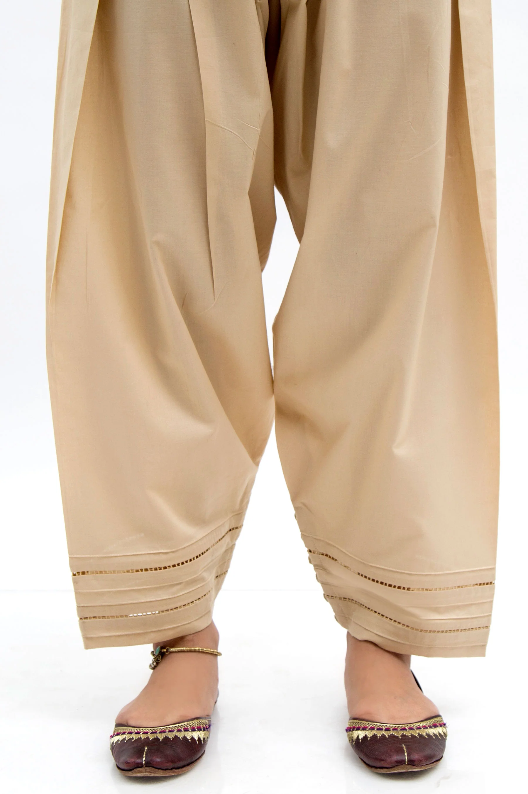 Embellished Shalwar - Beige - Image 2