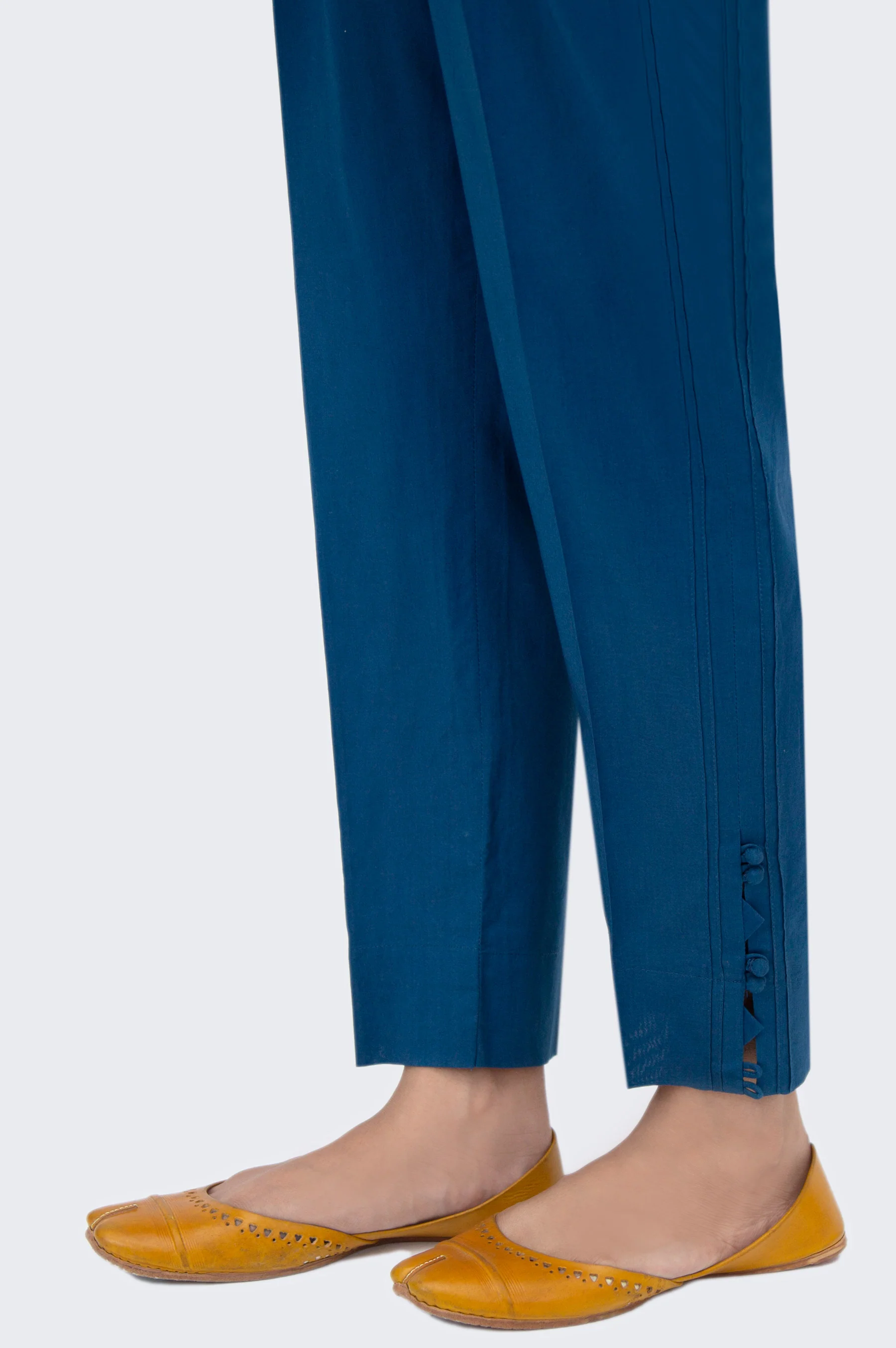 Embrellished Cambric Cigarette Pants - Blue - Image 2