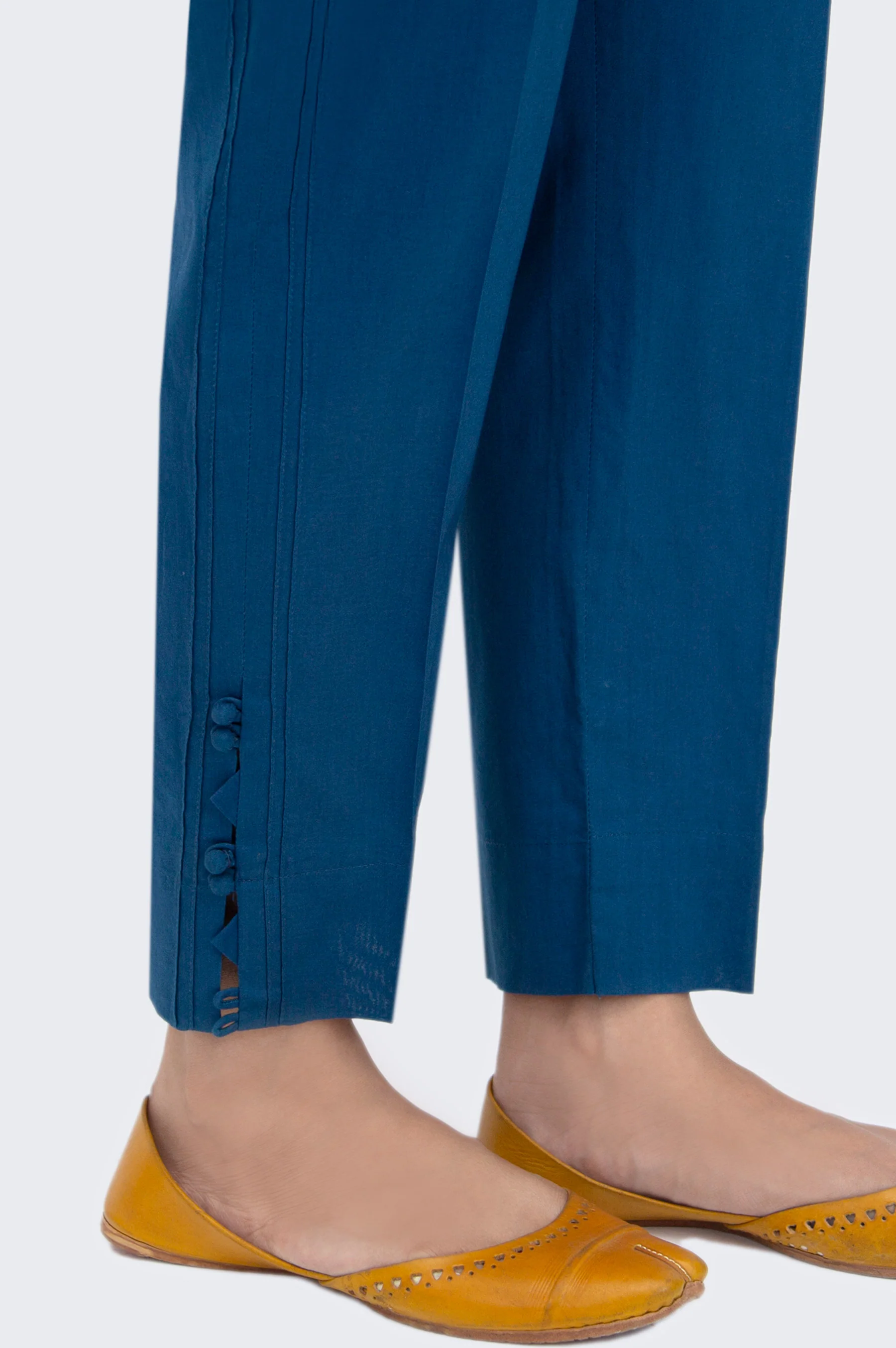 Embrellished Cambric Cigarette Pants - Blue - Image 3