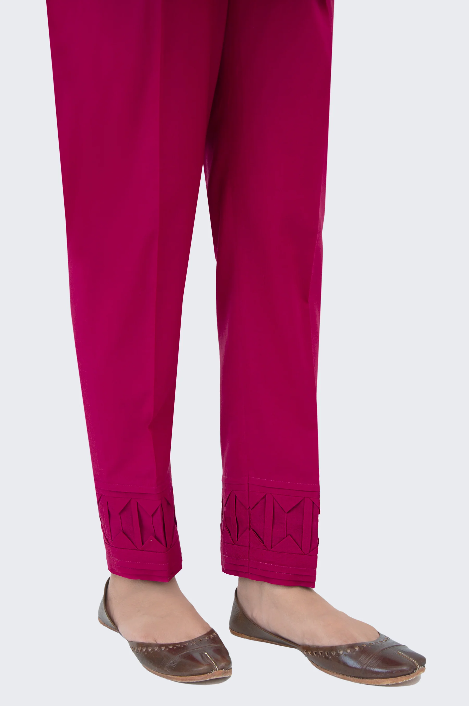 Embrellished Cambric Cigarette Pants - Fushia Pink - Image 2