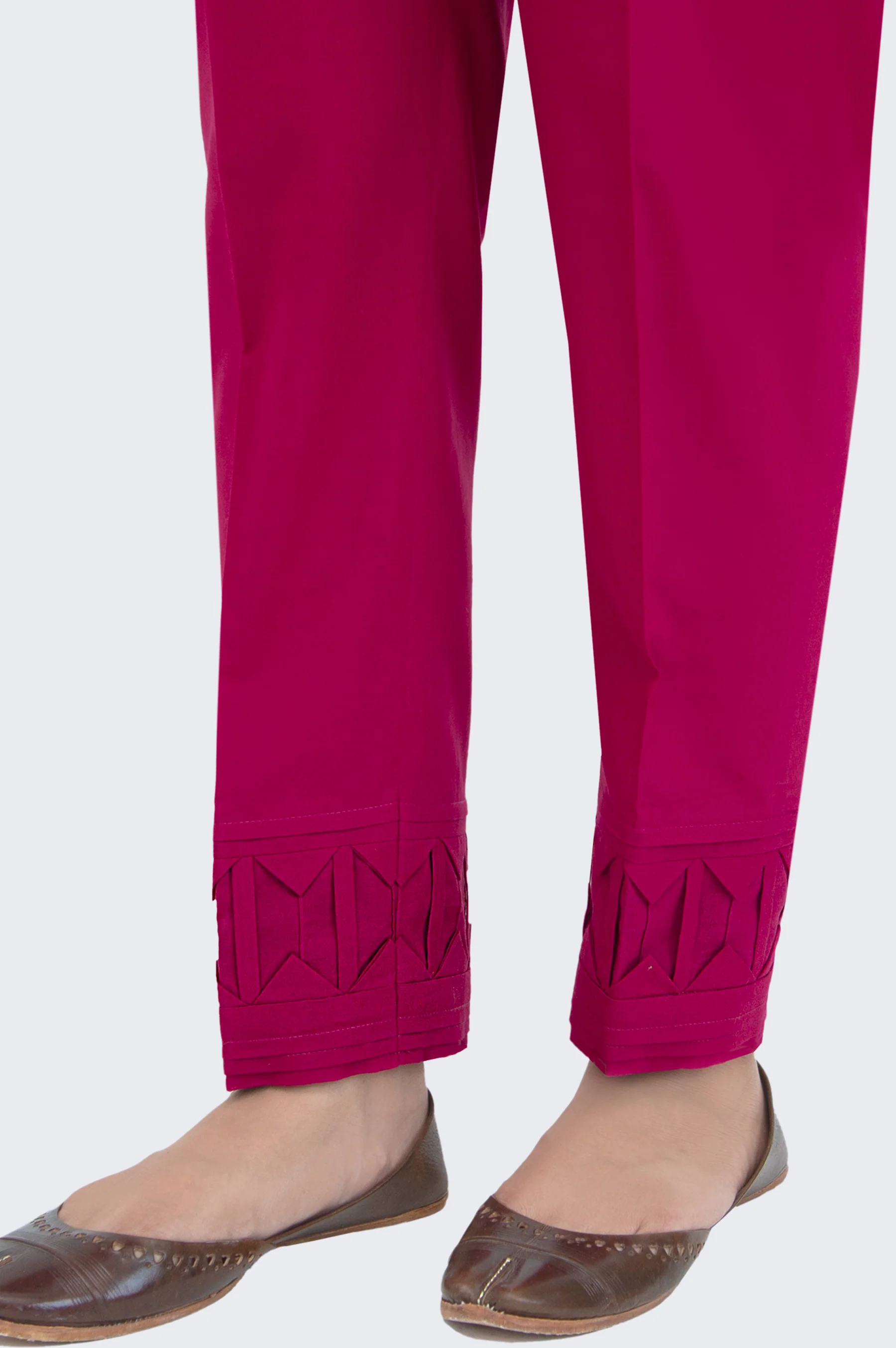 Embrellished Cambric Cigarette Pants - Fushia Pink - Image 3
