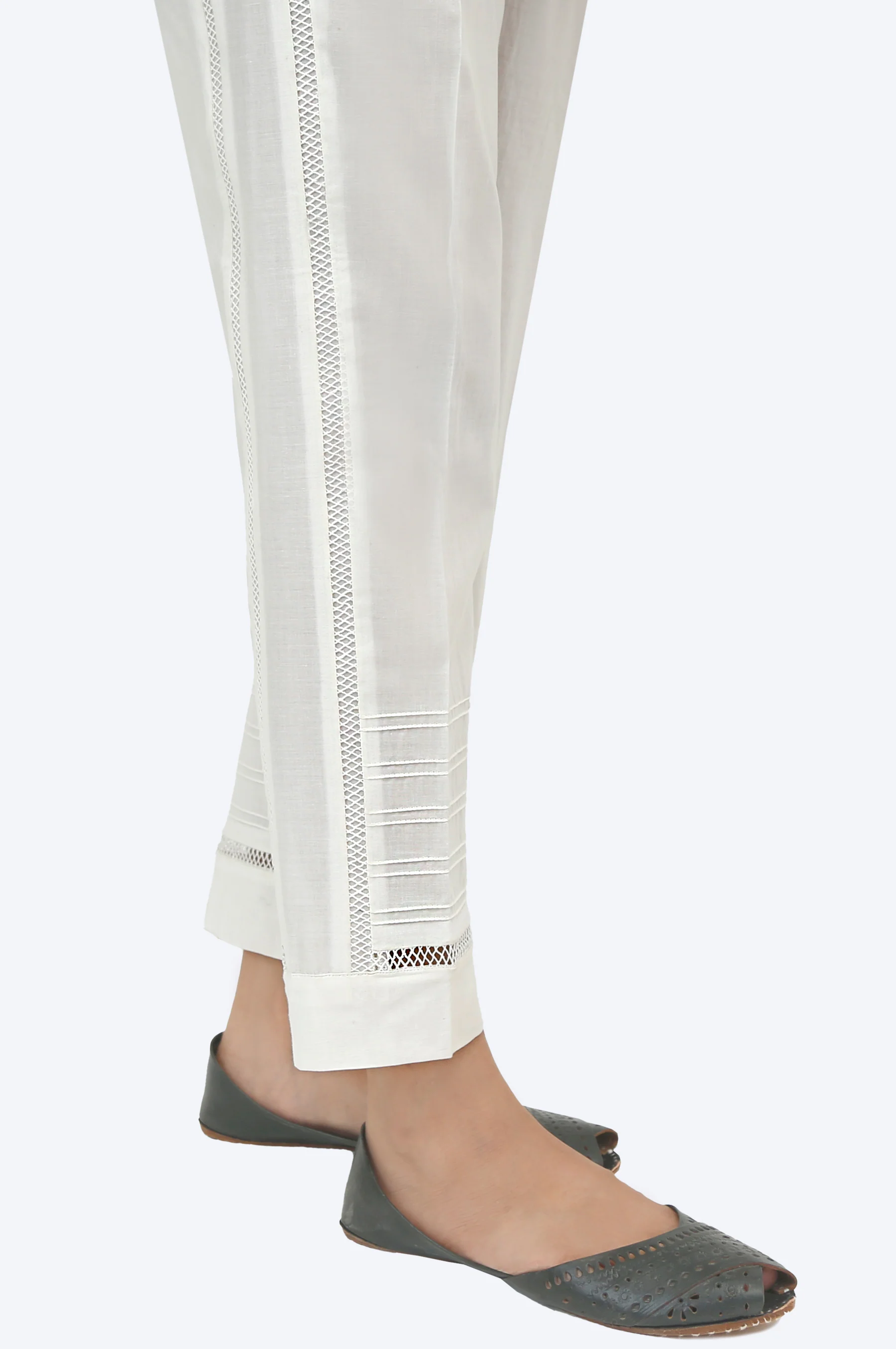 Embellished Cambric Cigarette Pants - Off-White - Image 3