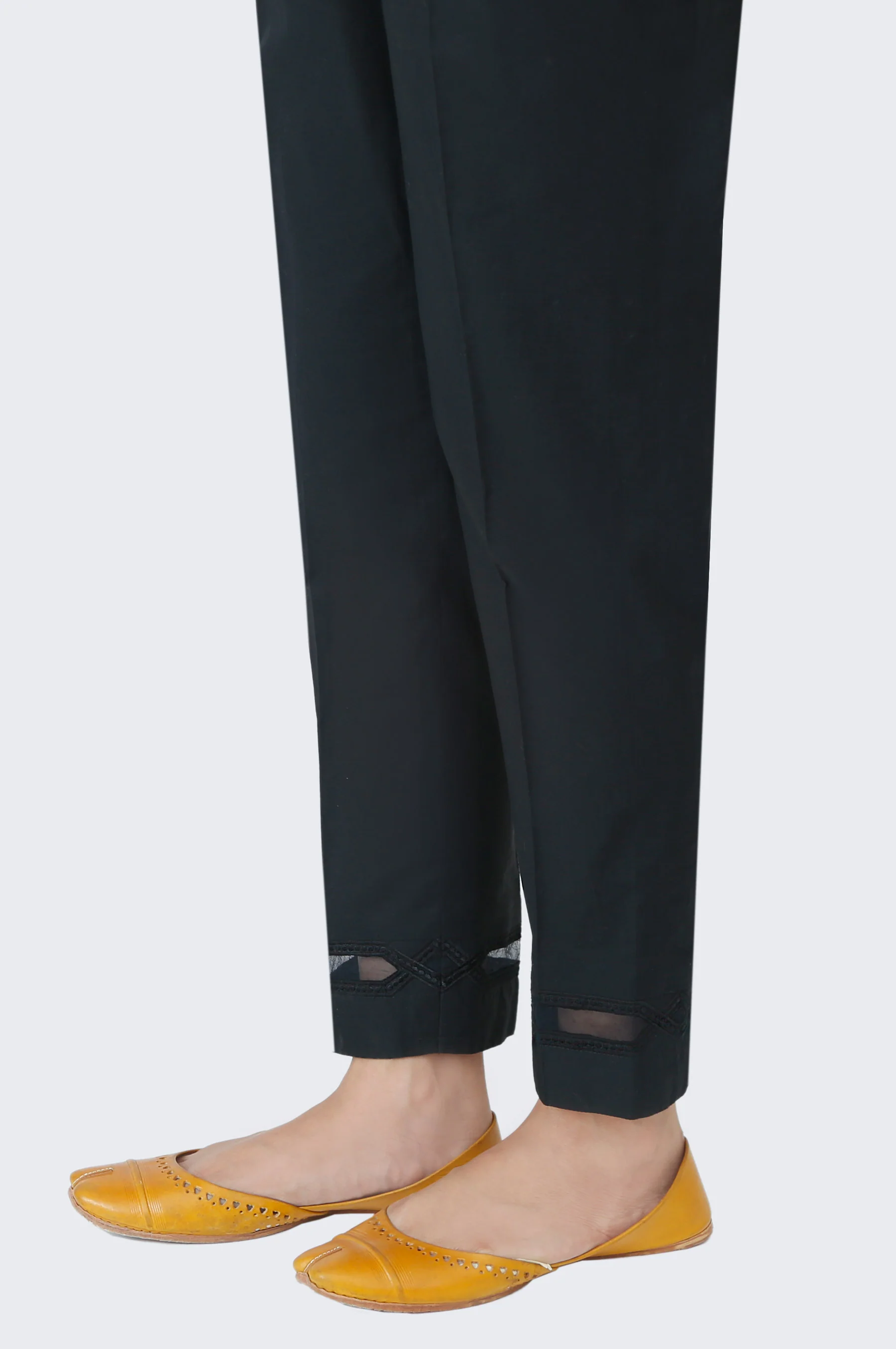 Embroidered Cambric Cigarette Pants - Black - Image 2