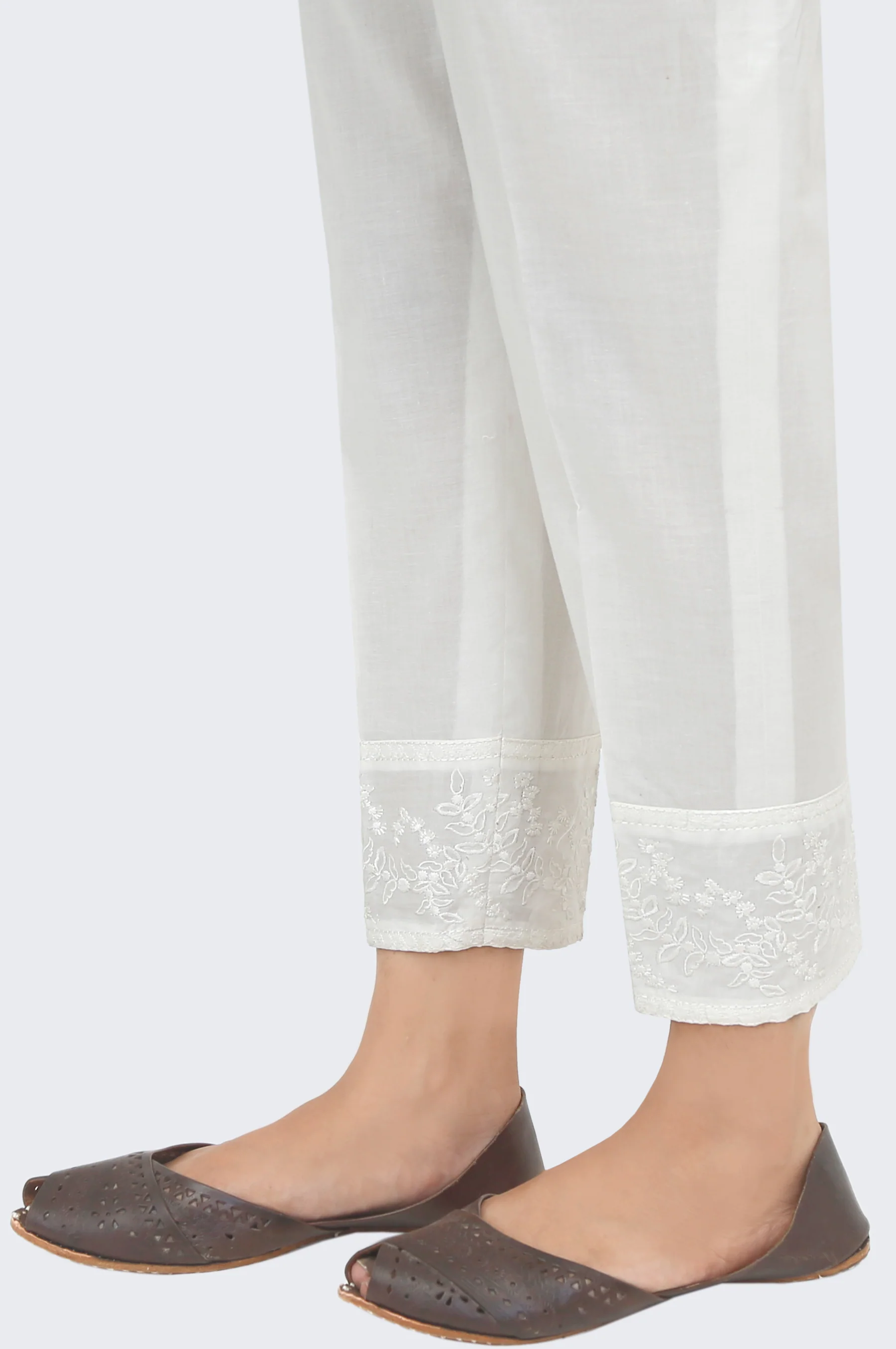 Embroidered Cambric Cigratte Pants - Off-White - Image 2