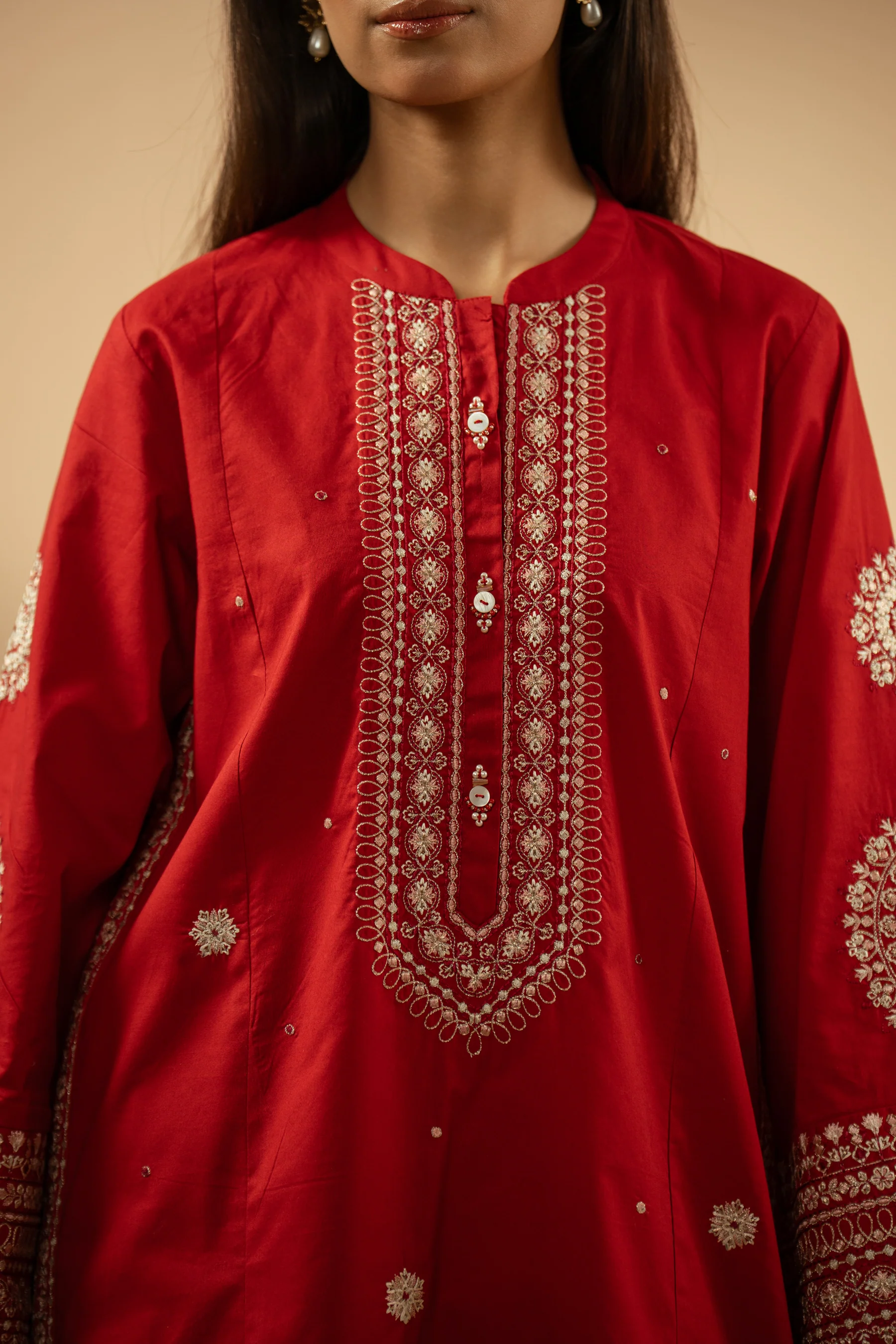 EMBROIDERED CAMBRIC STITCHED 2 PIECE SUIT - Image 2