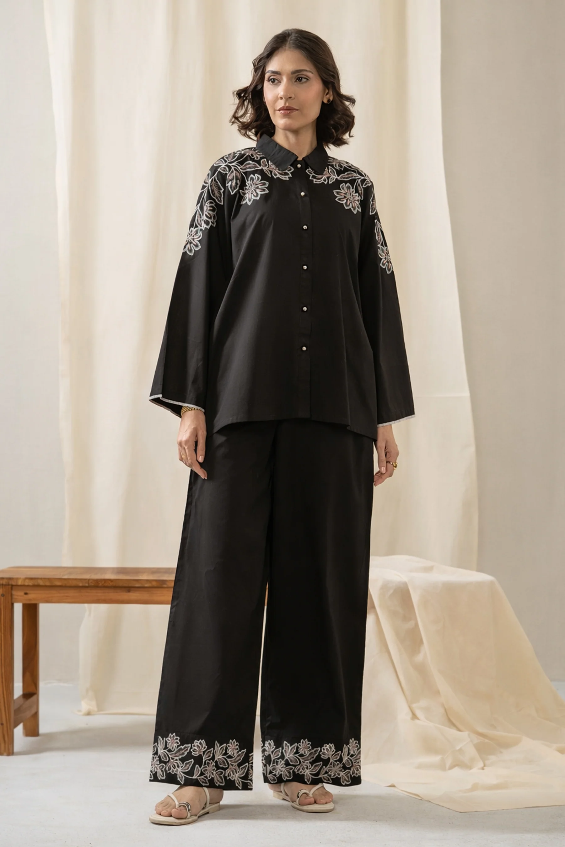EMBROIDERED CAMBRIC CO-ORD SET