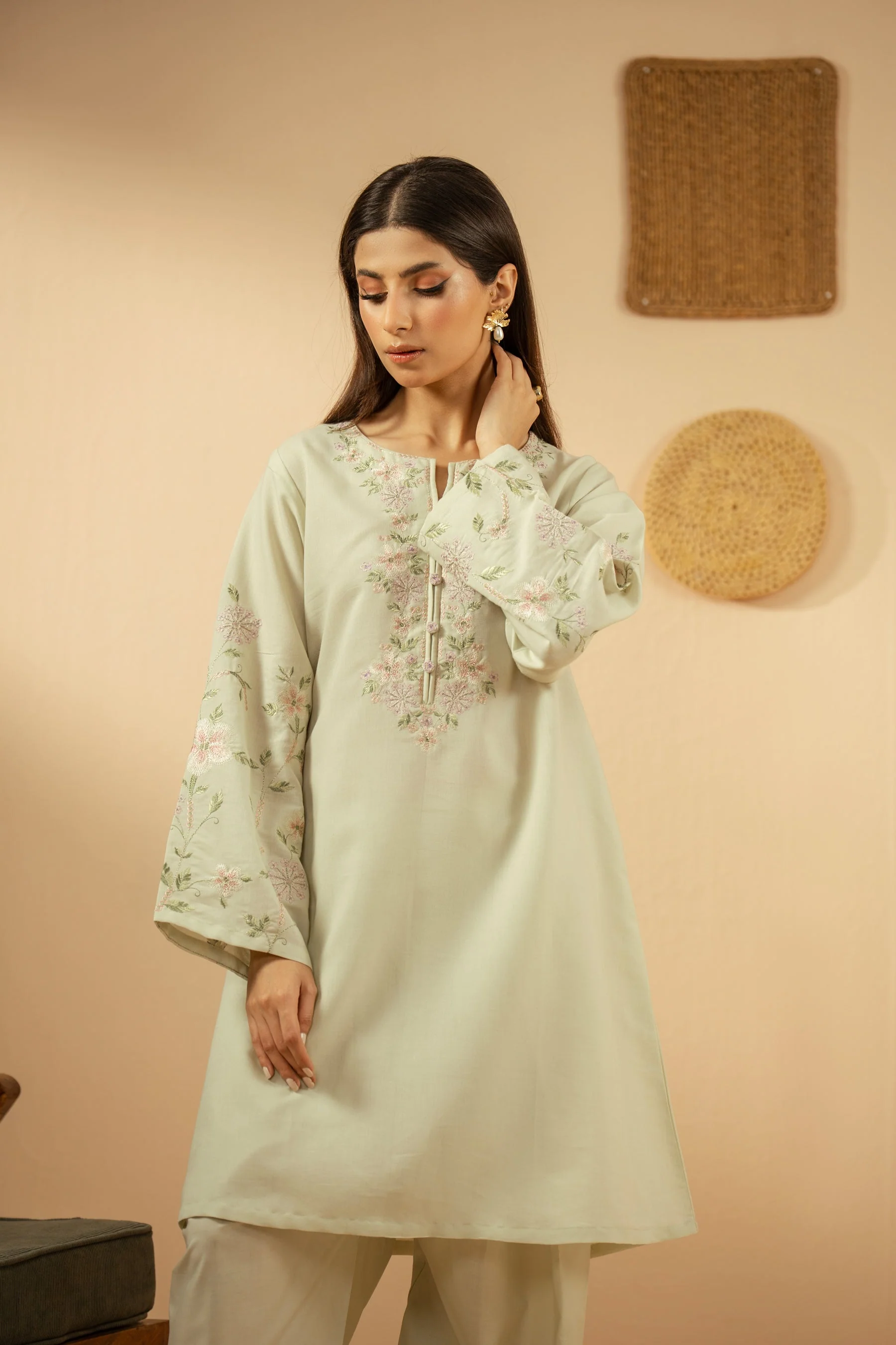 EMBROIDERED CAMBRIC ZARI STITCHED 2 PIECE SUIT (FACTORY E-OUTLET) - Image 7