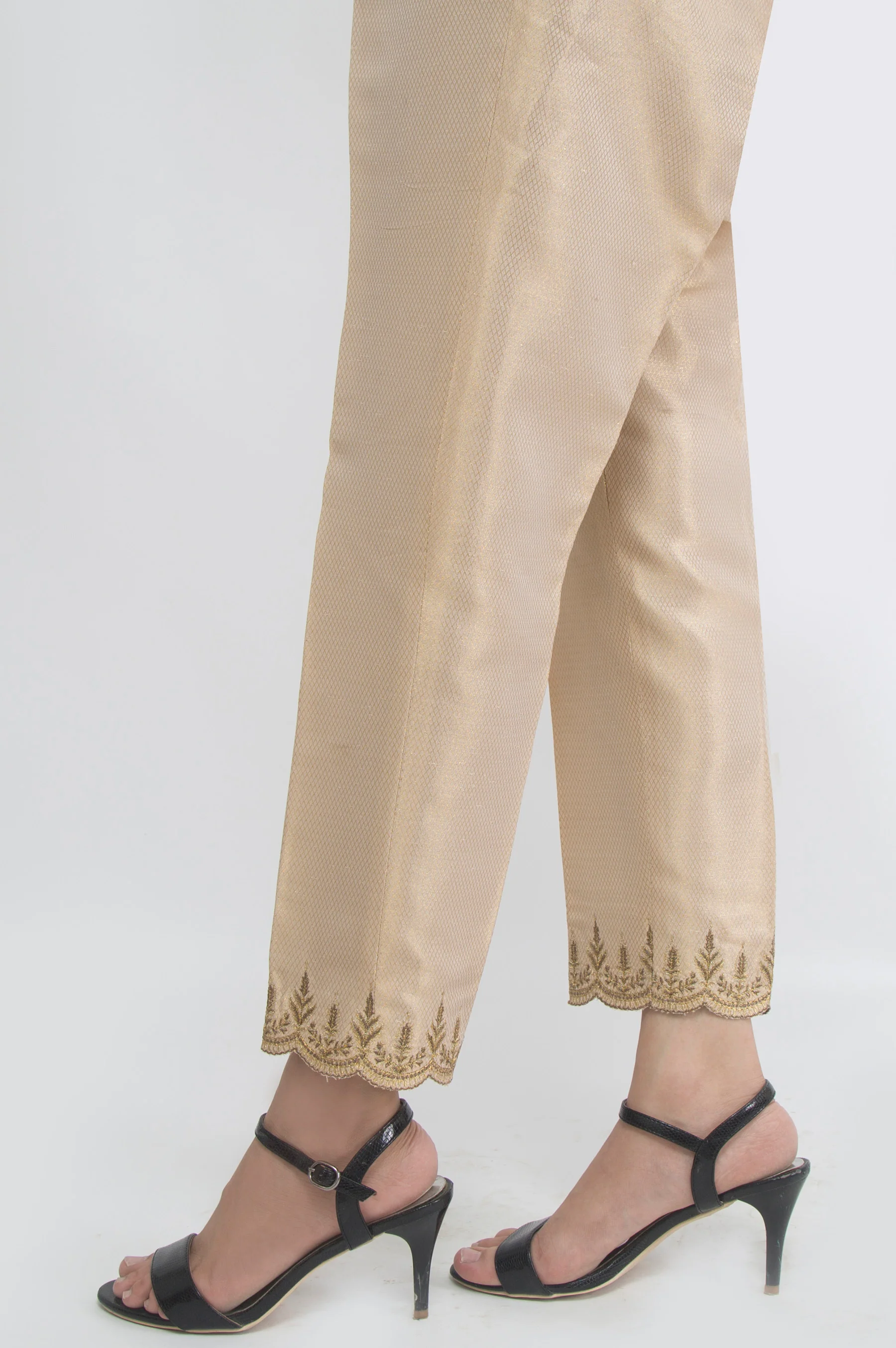 Embroidered Jamawar Pants - Image 2