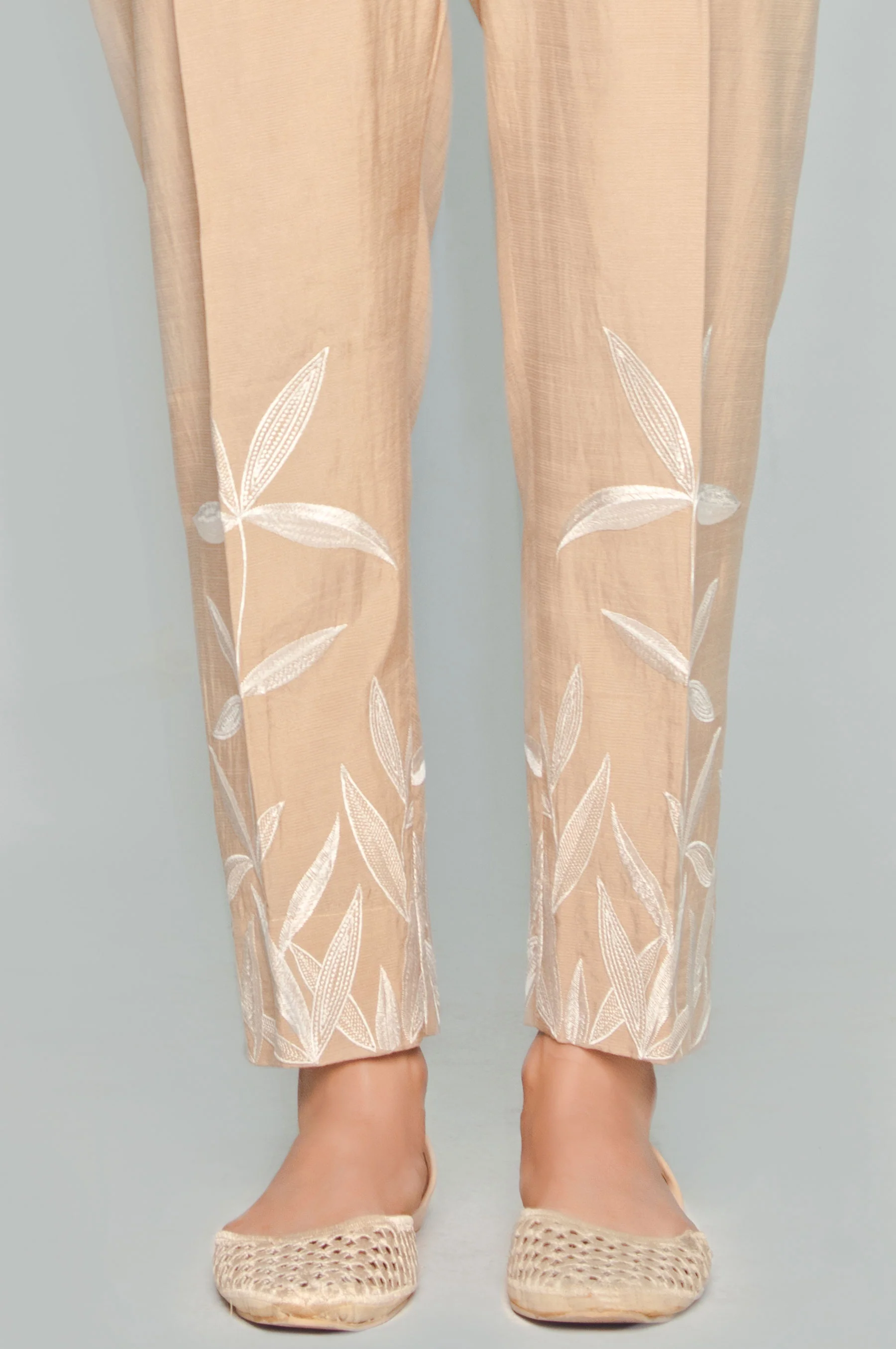 Embroidered Cigarette Pants