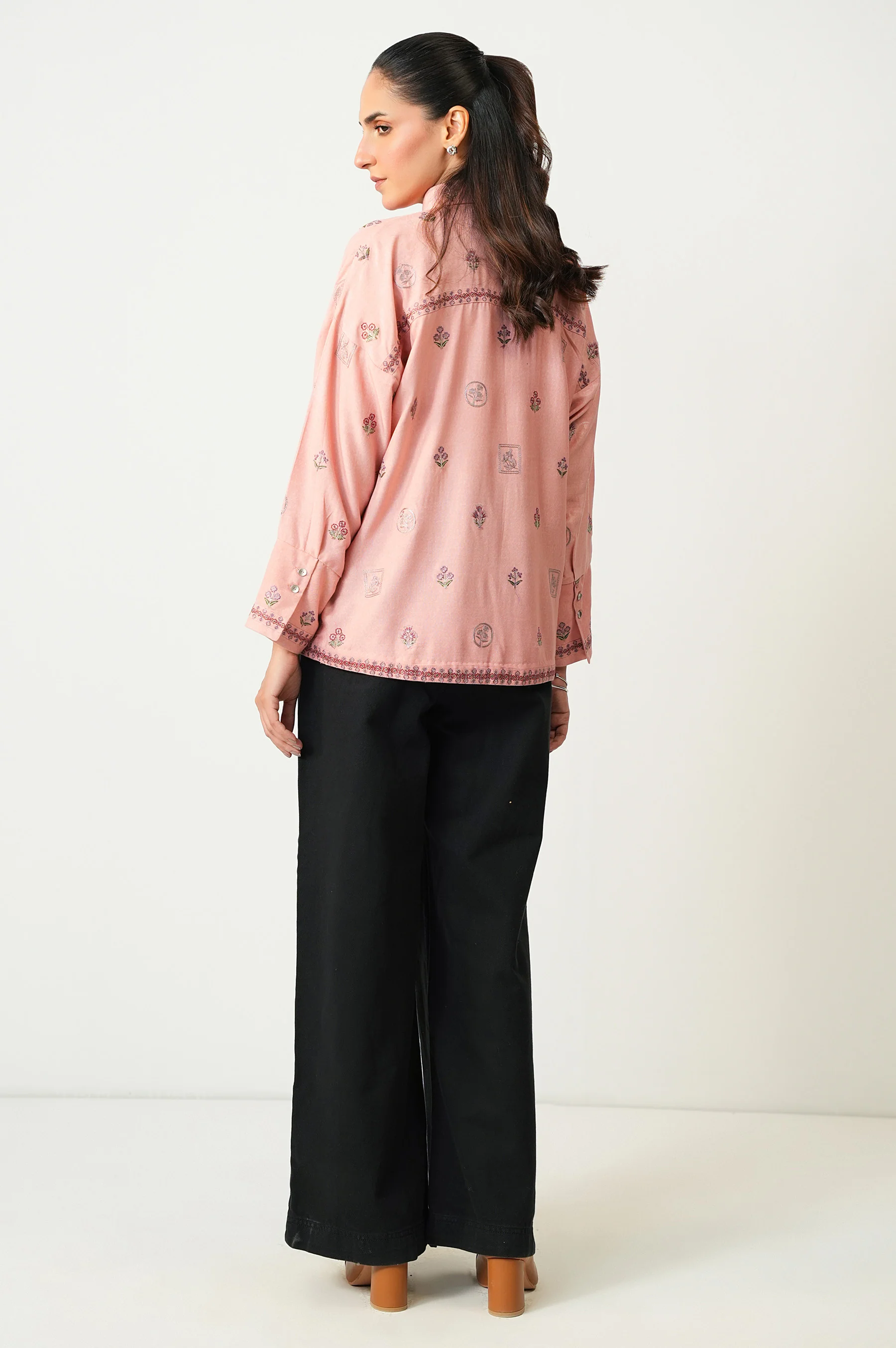 STITCHED EMBROIDERED DOBBY TOP - Image 4