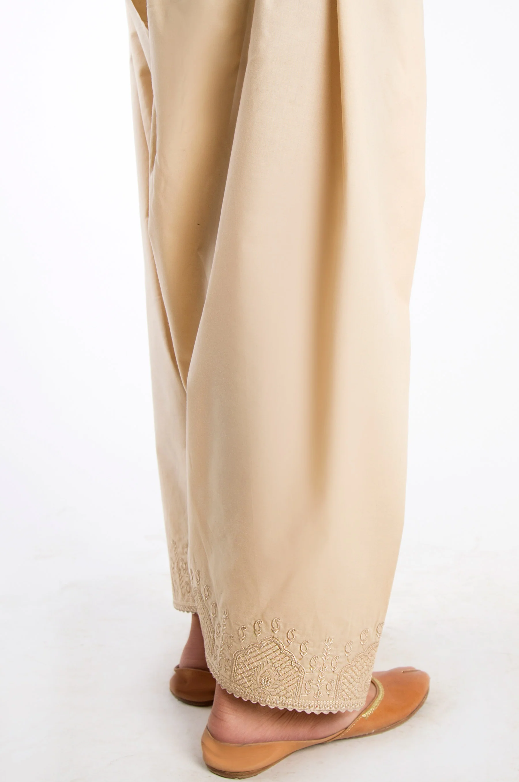 Embroidered Shalwar - Beige - Image 2