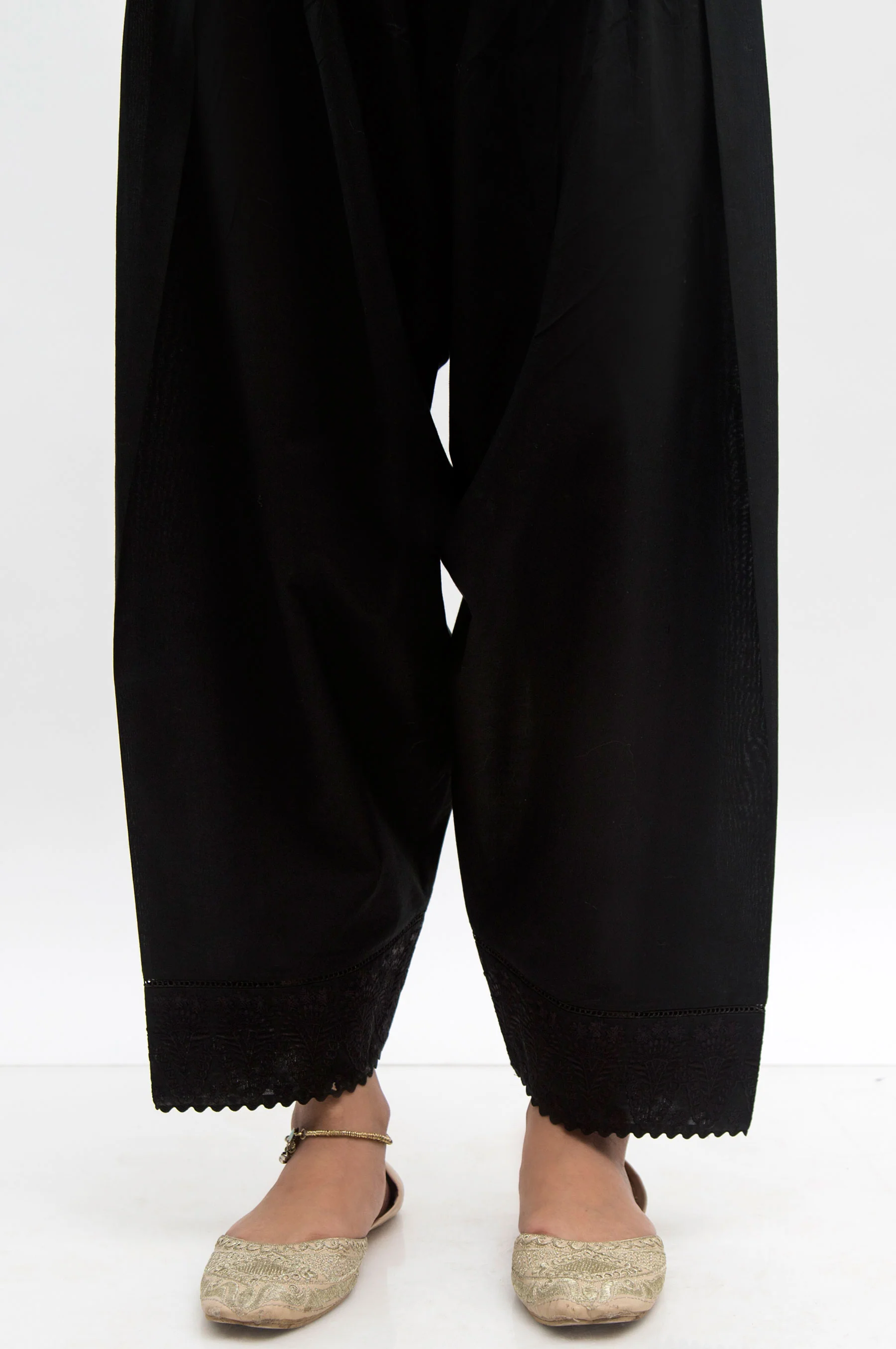 Embroidered Shalwar - Black - Image 2