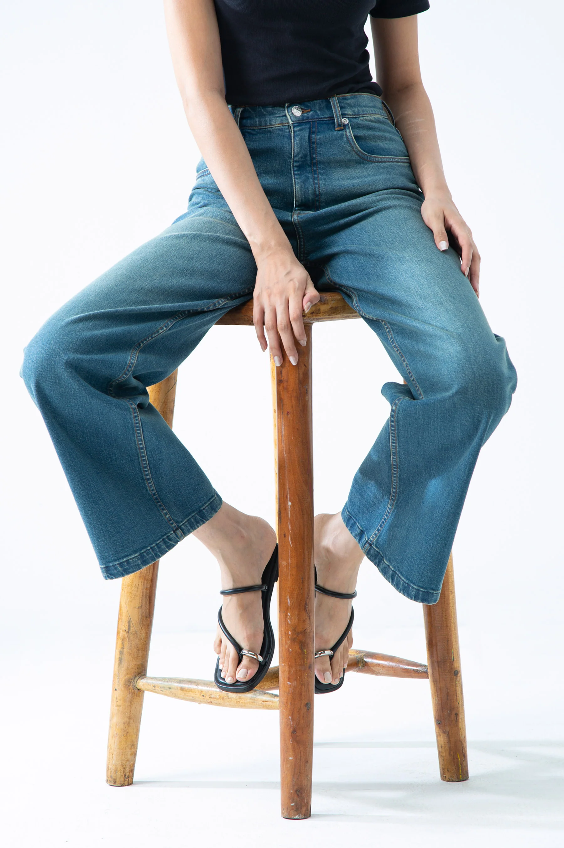 FLARED DENIM PANTS - Image 3