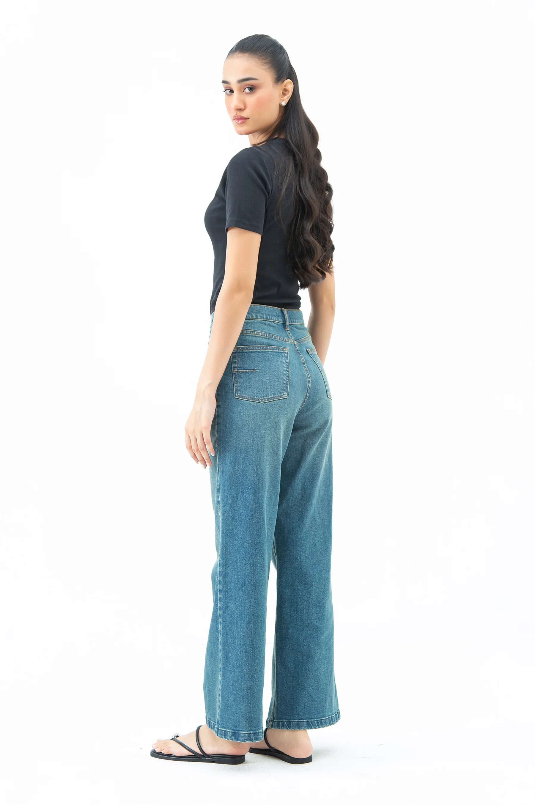 FLARED DENIM PANTS - Image 4