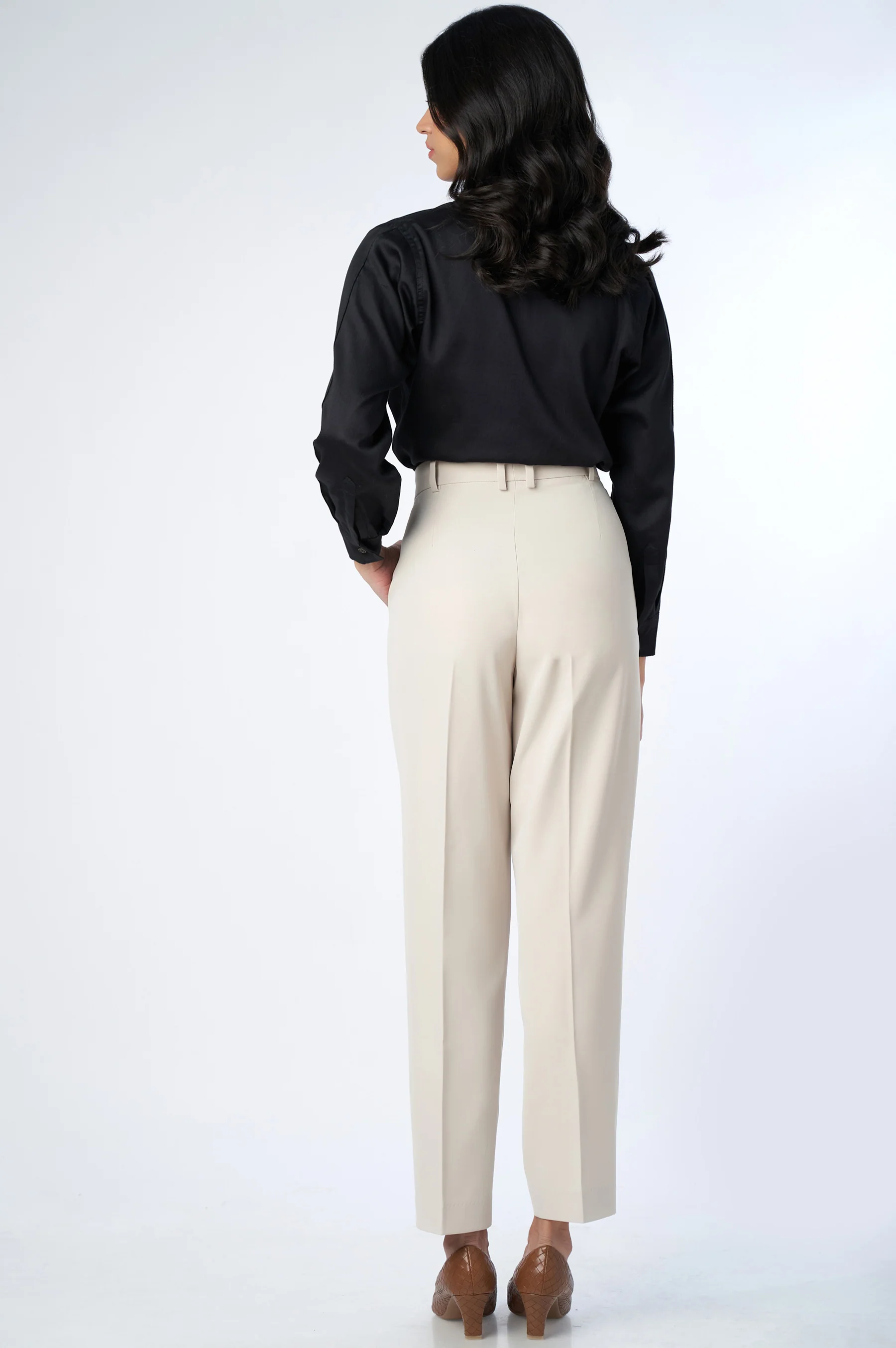 Straight Fit Formal Pants - Ivory - Image 5