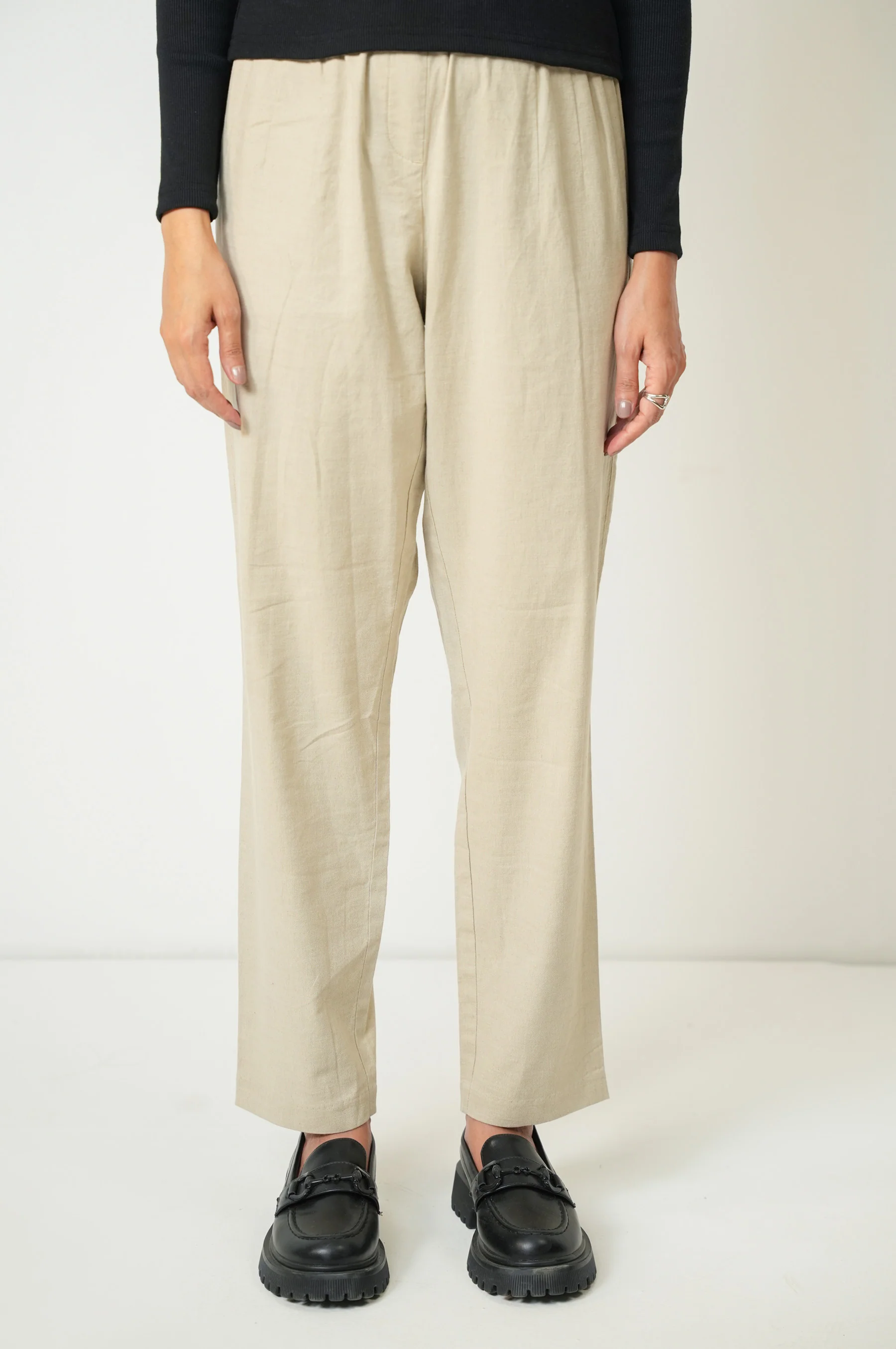 Straight Fit Formal Pants - Light Khaki - Image 3