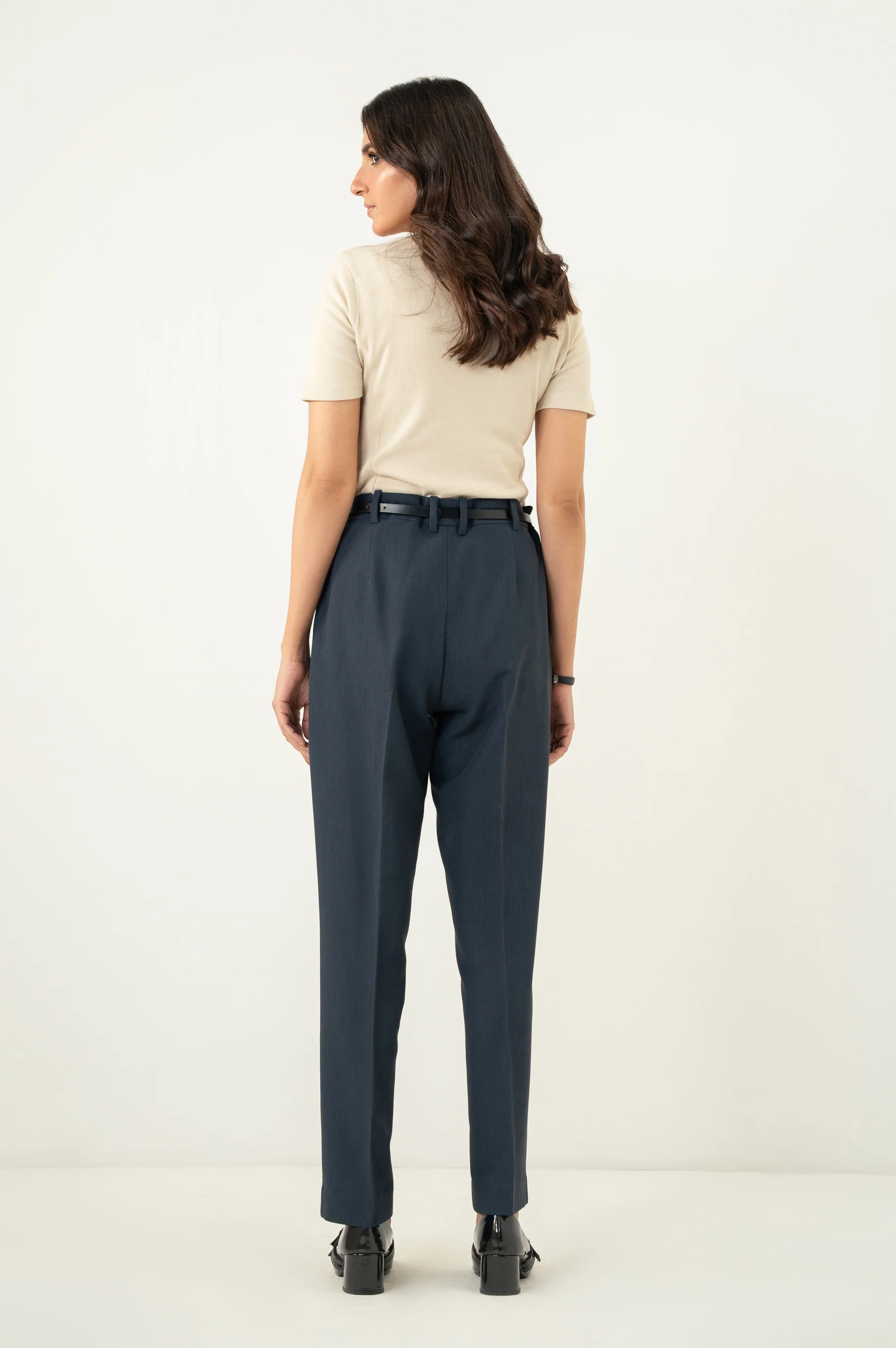 Narrow Leg Formal Pants - Dark Grey - Image 3
