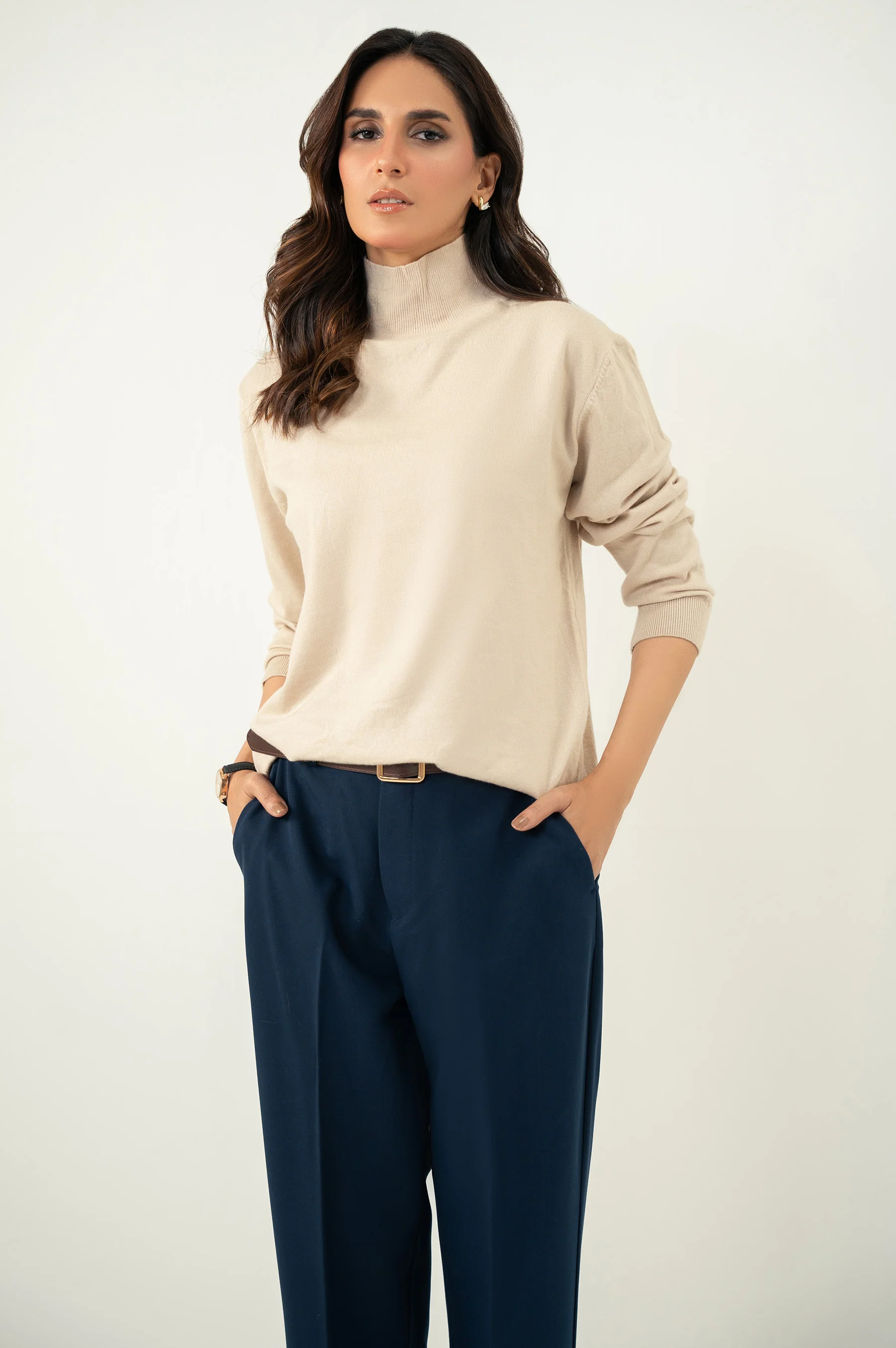 Narrow Leg Formal Pants - Navy - Image 6