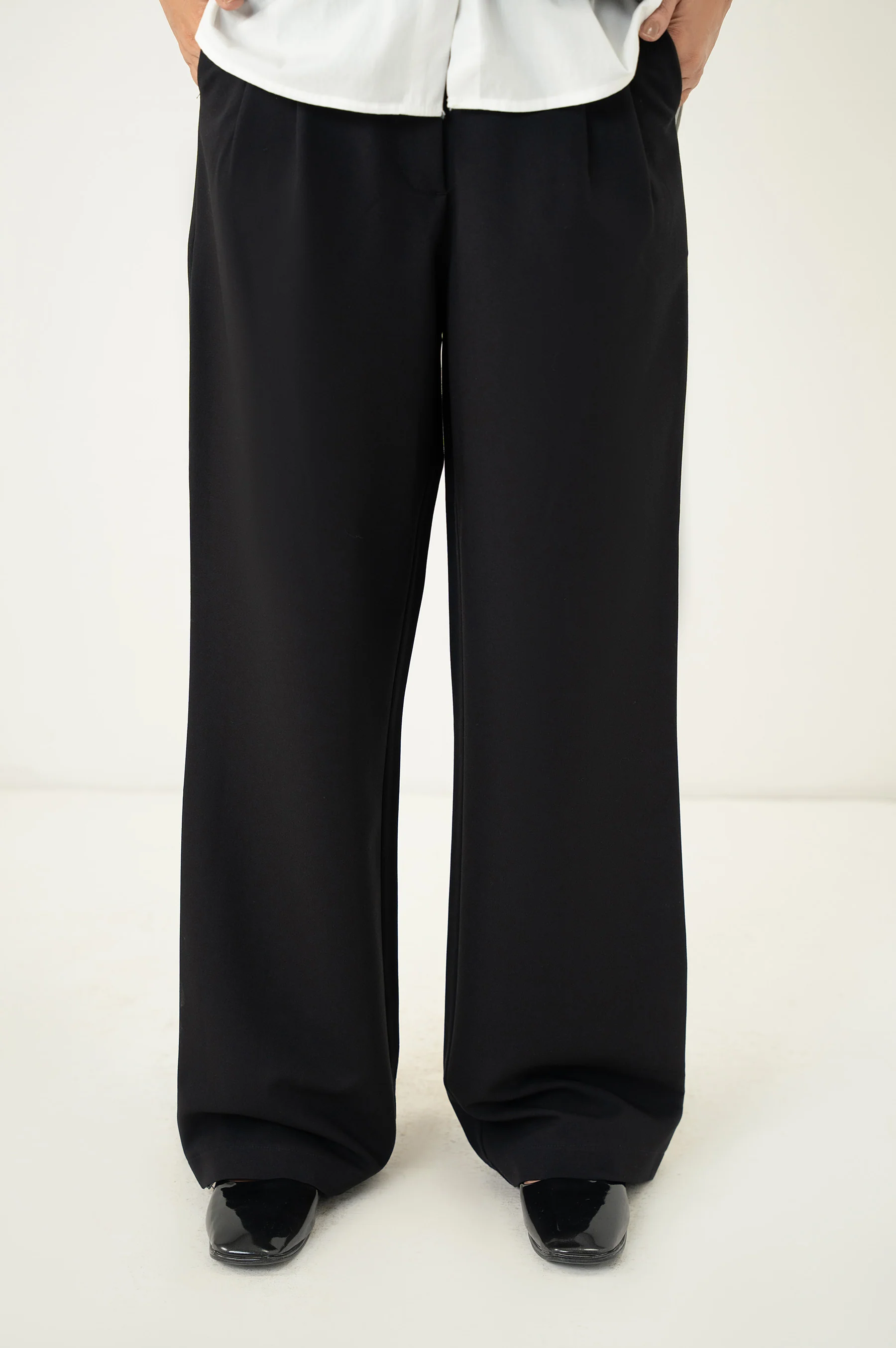 Wide Leg Formal Pants - Black - Image 5