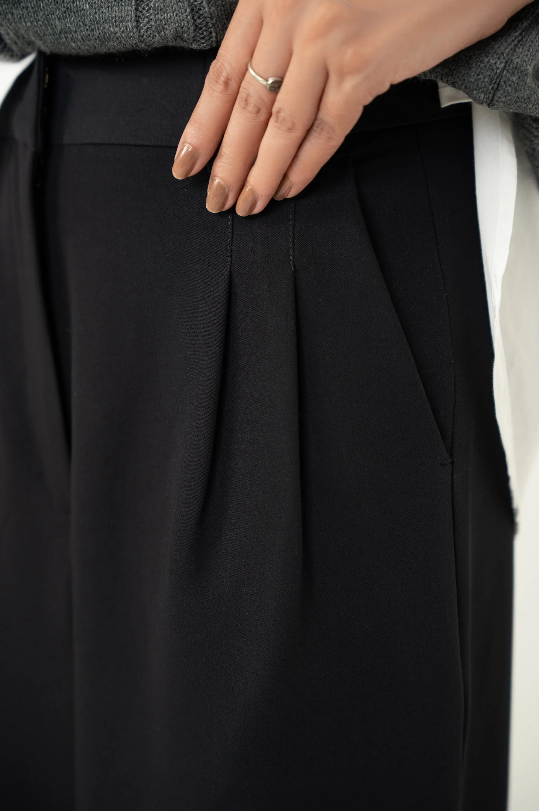 Wide Leg Formal Pants - Black - Image 6
