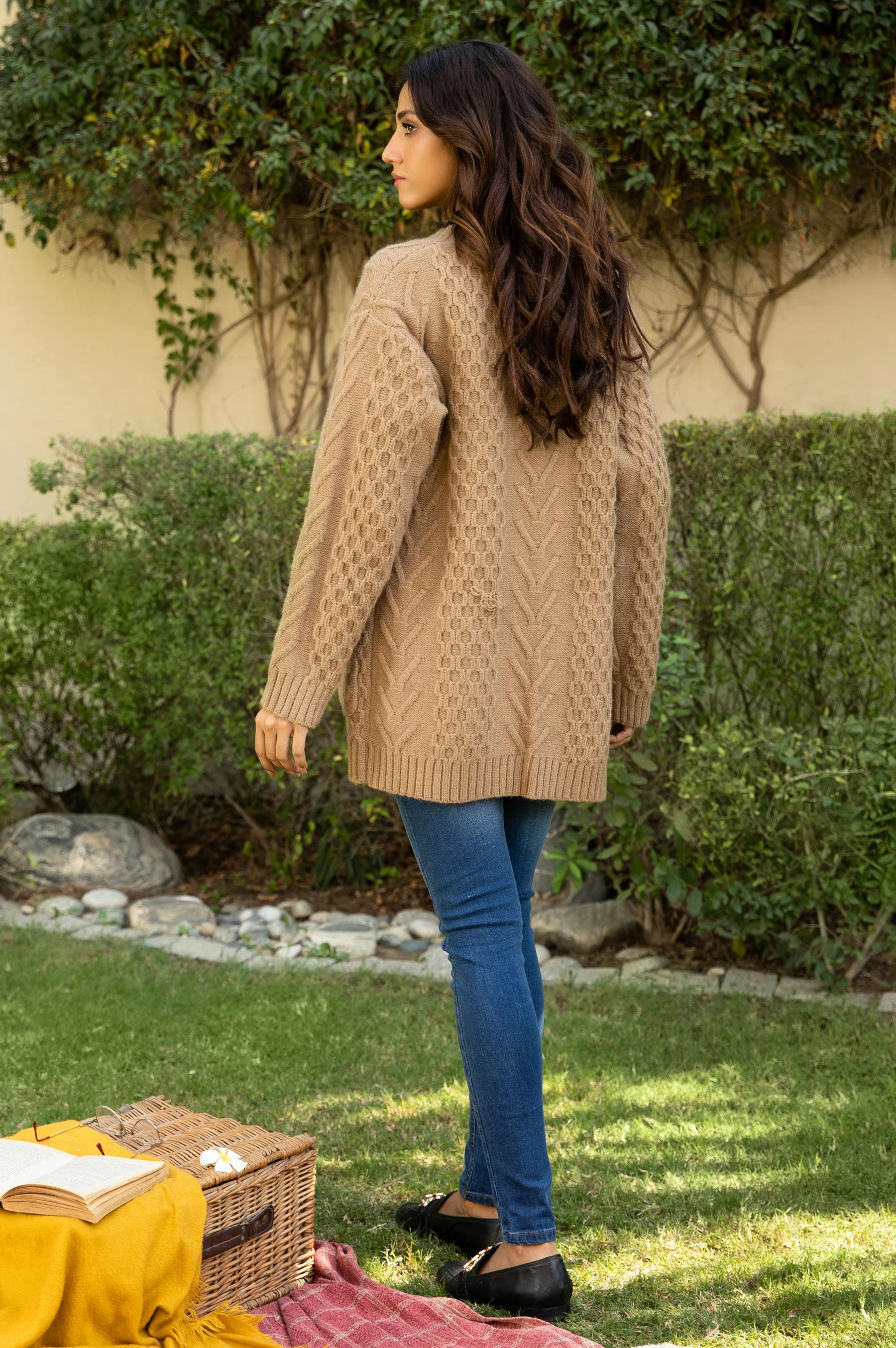 Front Open Cable Cardigan - Image 2