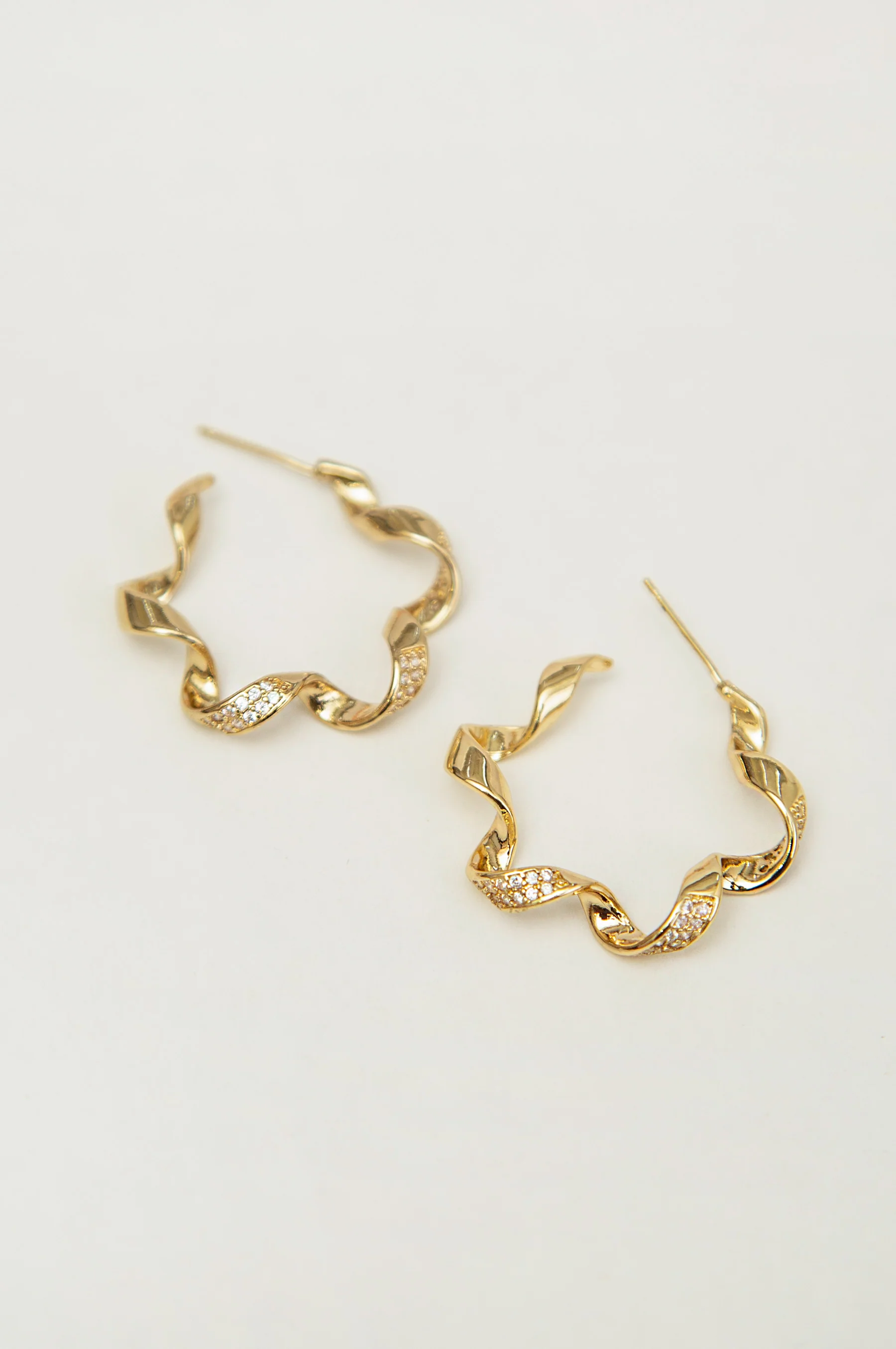 Golden Twisted Hoops
