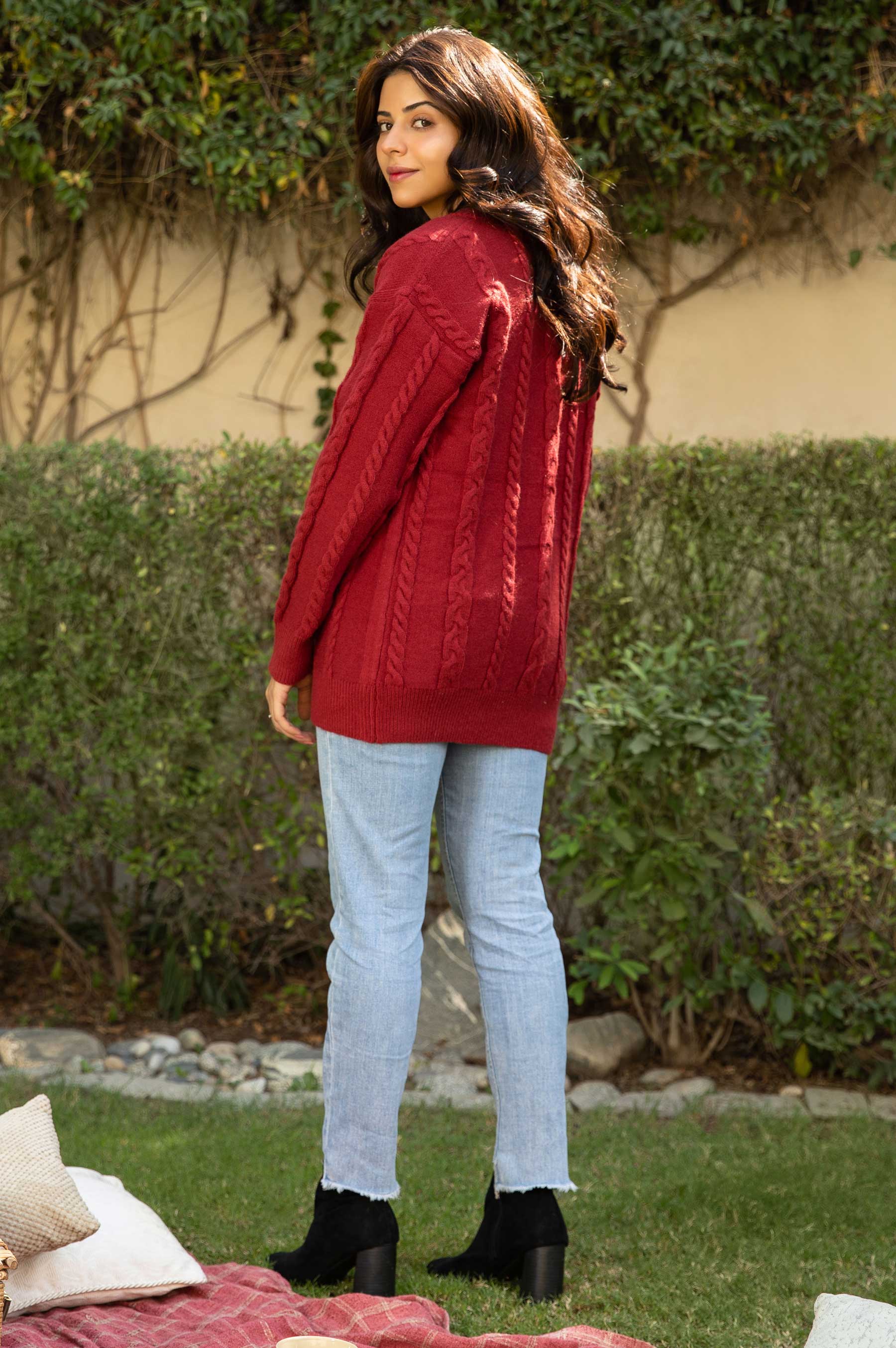 Knitted Crewneck Cardigan - Image 2