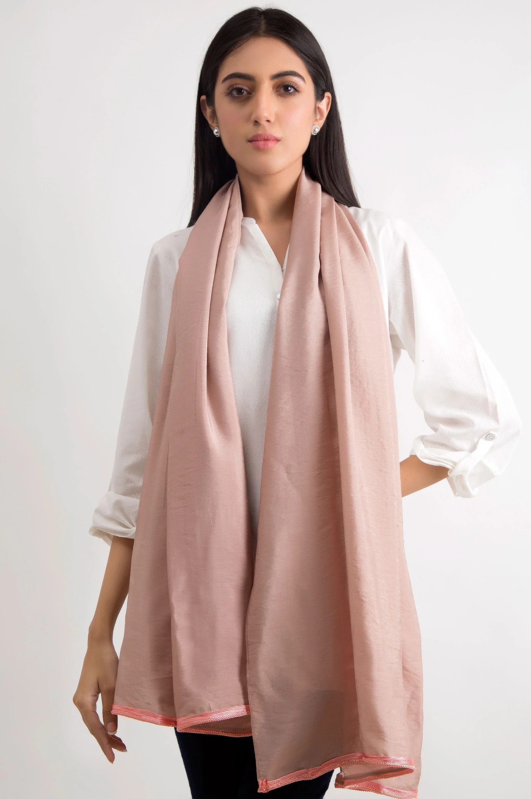 Lace Borders Silk Scarf