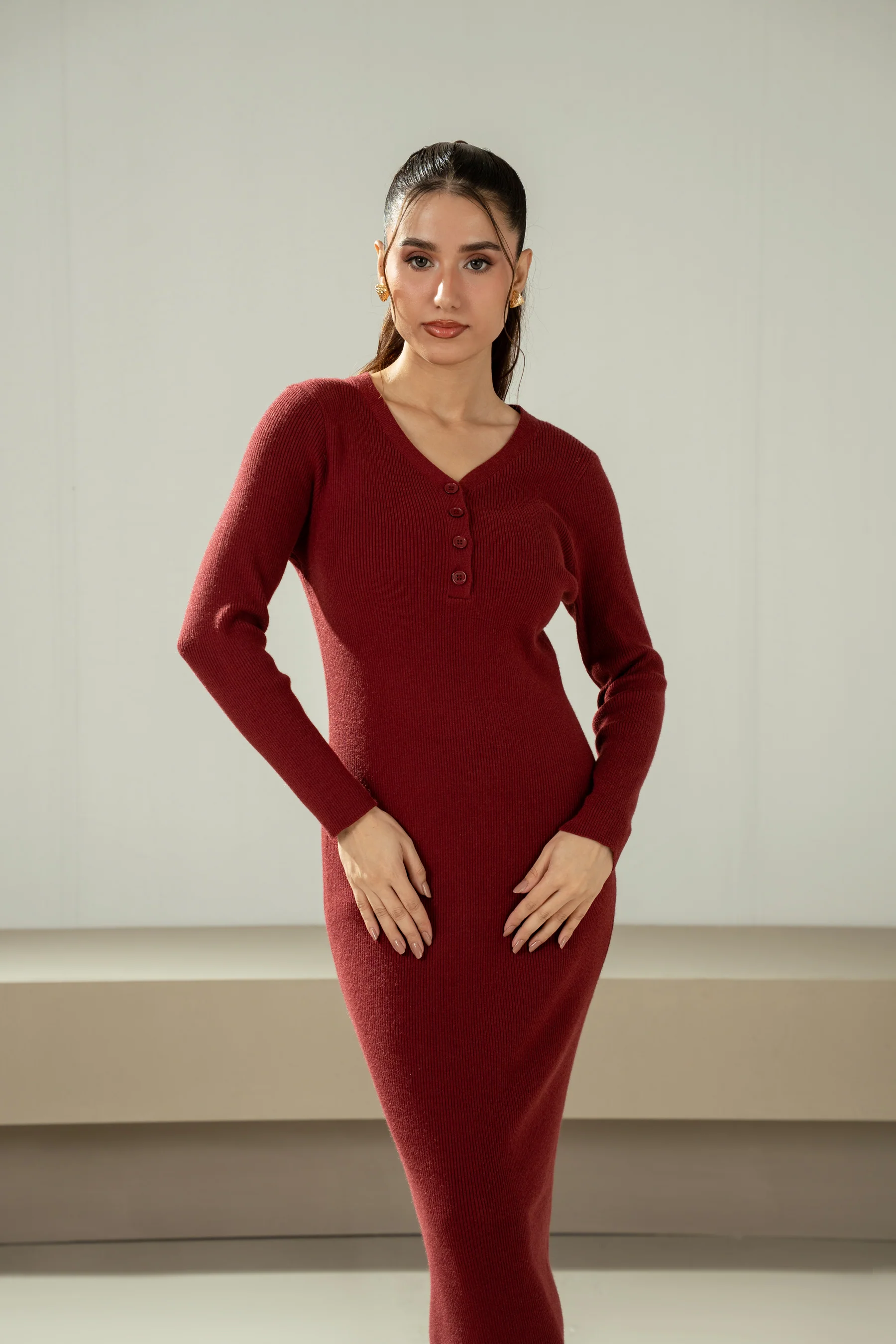 STYLIZED YARN DYED DRESS - Image 5