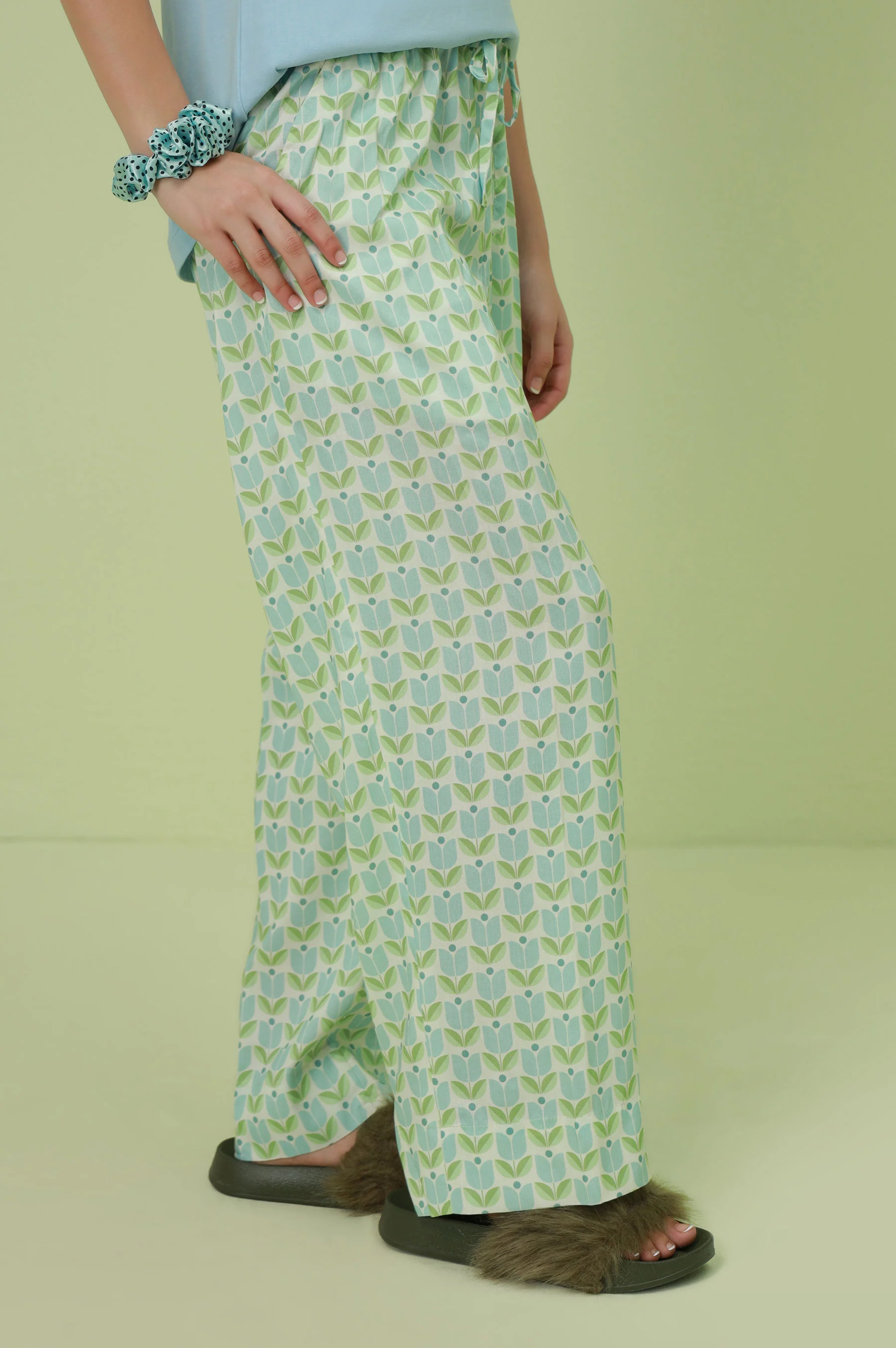 Basic Linen Viscose Bottom - Powder Blue - Image 2