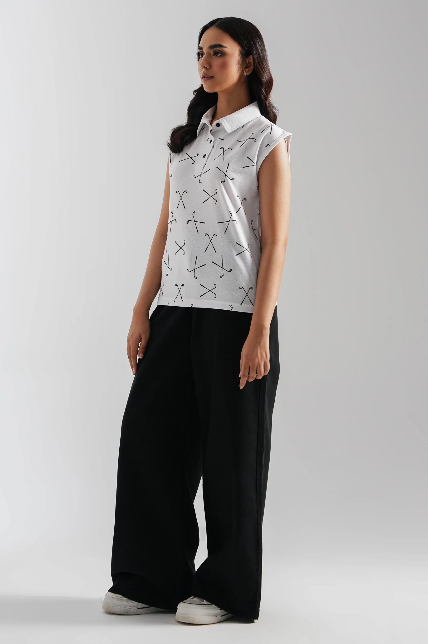 SLEEVELESS PRINTED POLO - Image 3