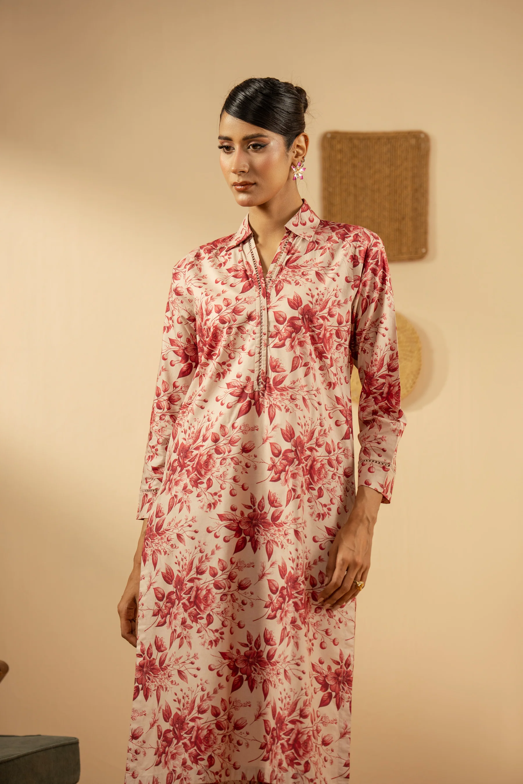 PRINTED CAMBRIC STITCHED 2 PIECE SUIT - Image 3