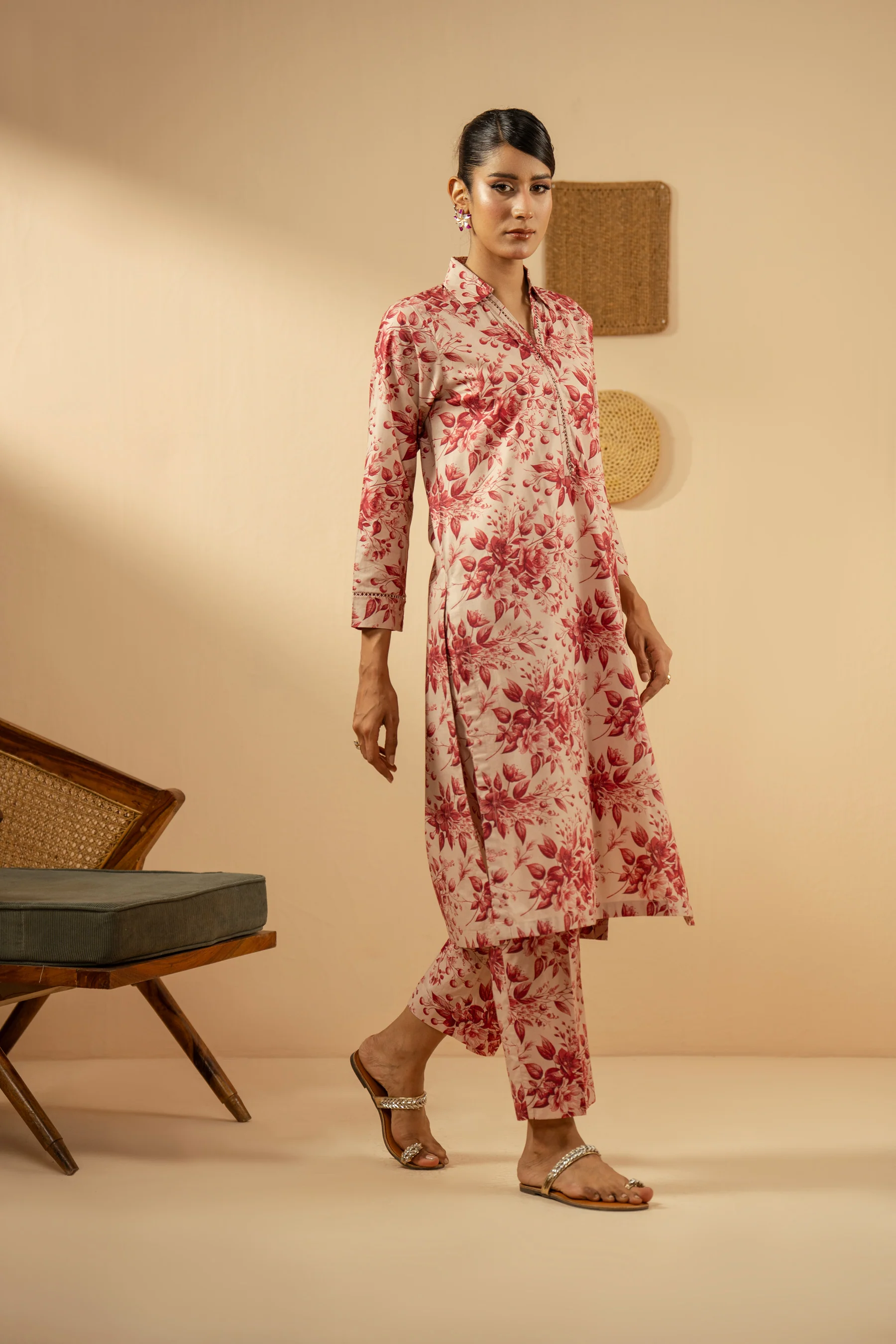 PRINTED CAMBRIC STITCHED 2 PIECE SUIT - Image 4