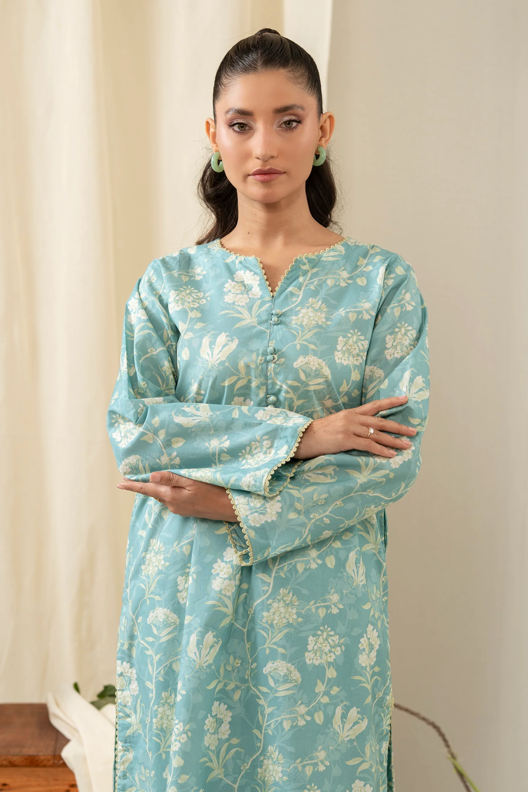 PRINTED CAMBRIC STITCHED 2 PIECE SUIT - Image 5