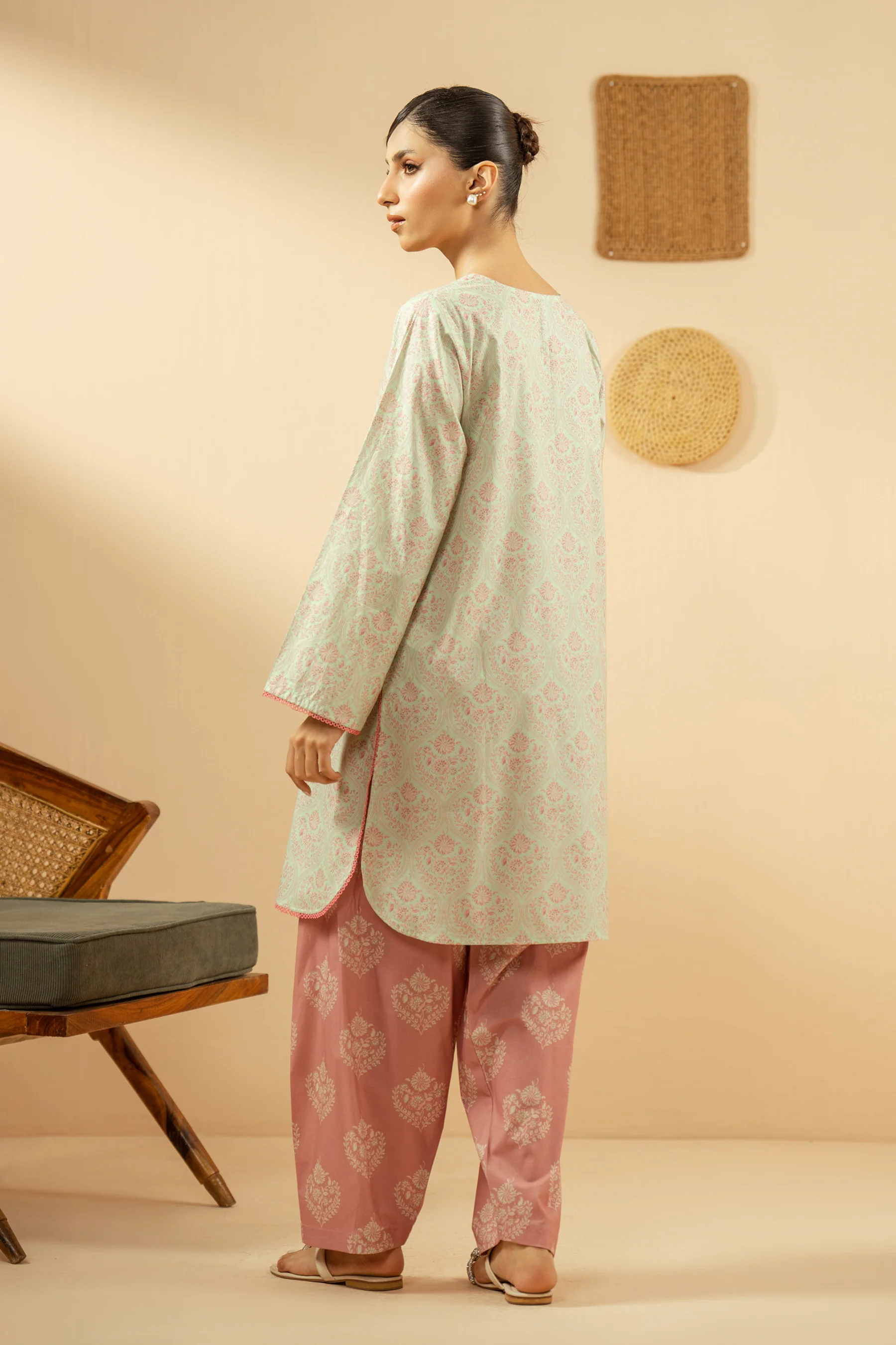 PRINTED CAMBRIC STITCHED 2 PIECE SUIT - Image 3