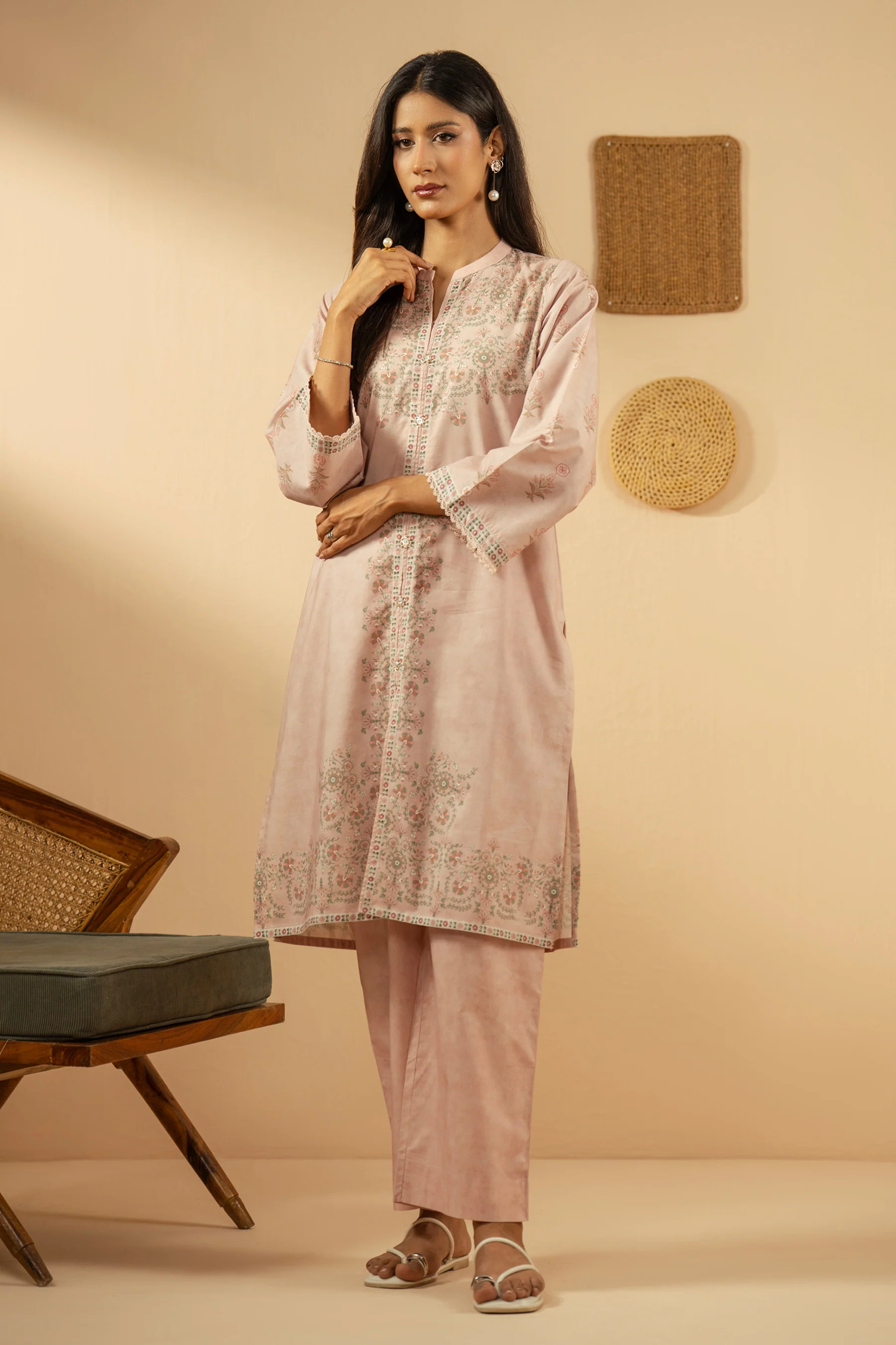 PRINTED CAMBRIC STITCHED 2 PIECE SUIT - Image 4