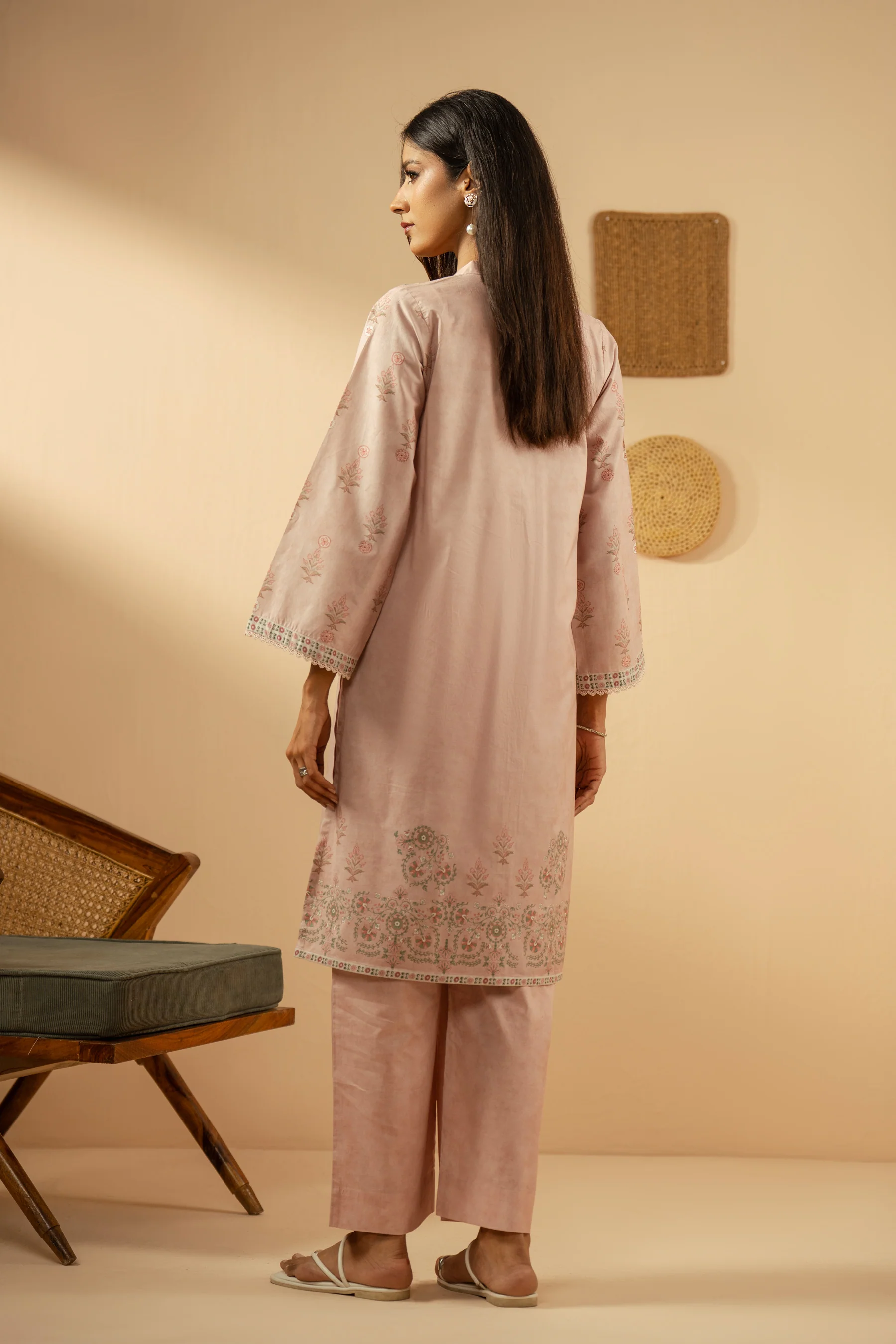 PRINTED CAMBRIC STITCHED 2 PIECE SUIT - Image 9