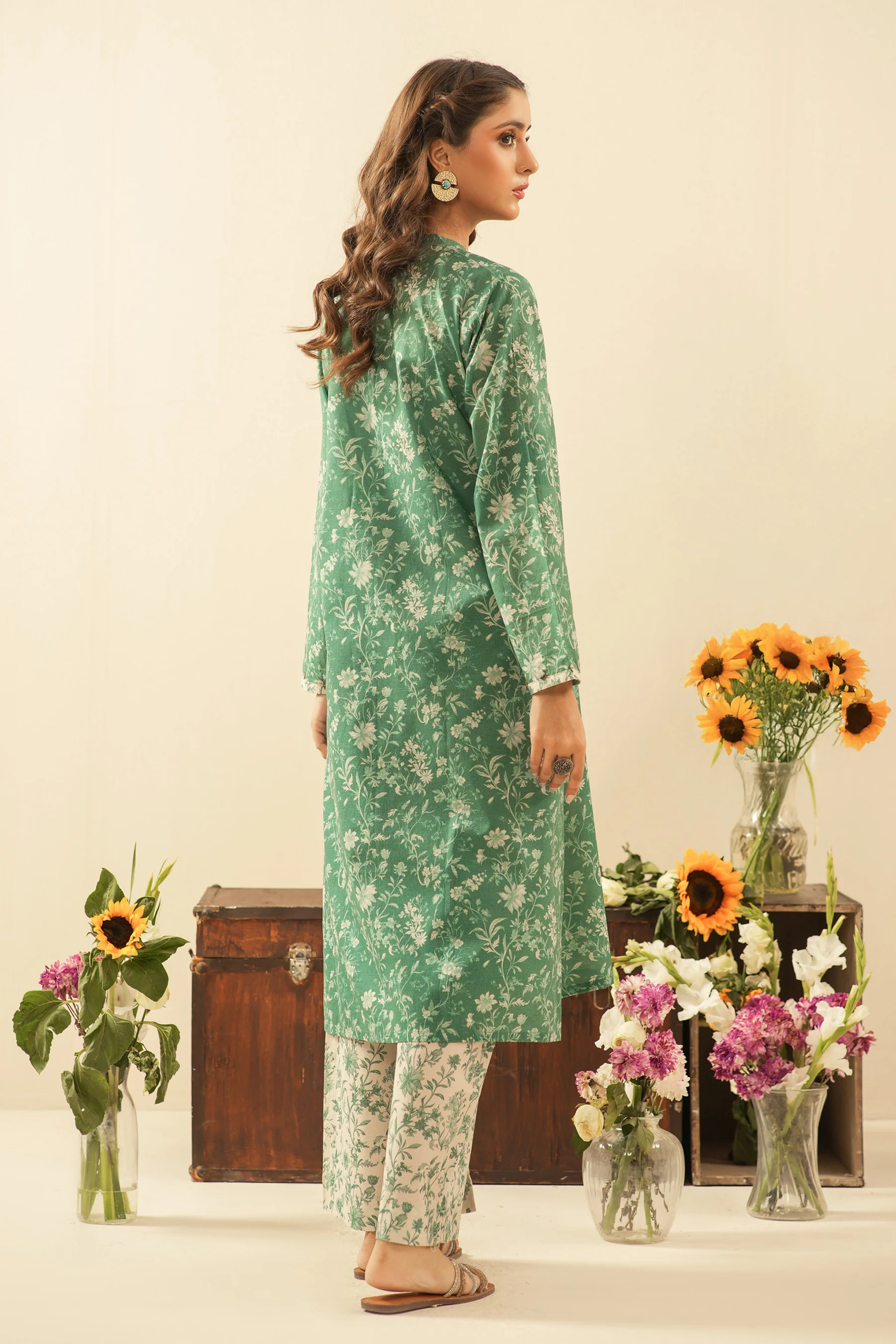 PRINTED CAMBRIC STITCHED 2 PIECE SUIT - Image 3