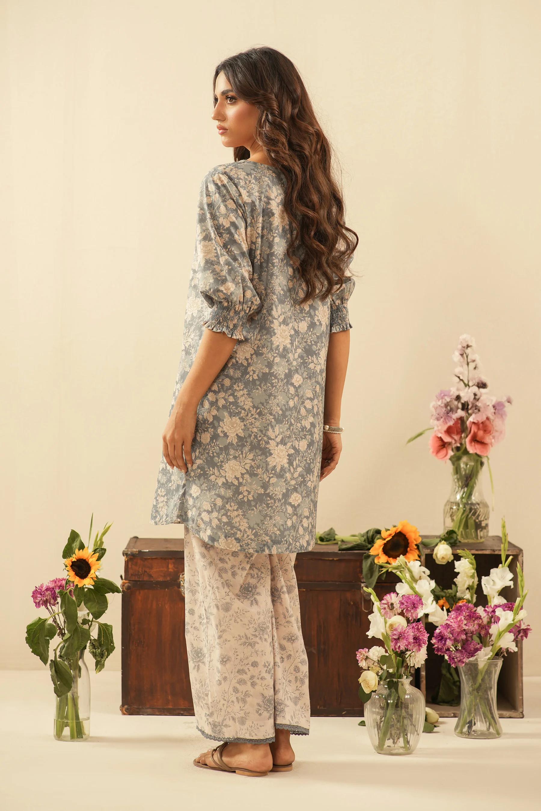 PRINTED CAMBRIC STITCHED 2 PIECE SUIT - Image 4