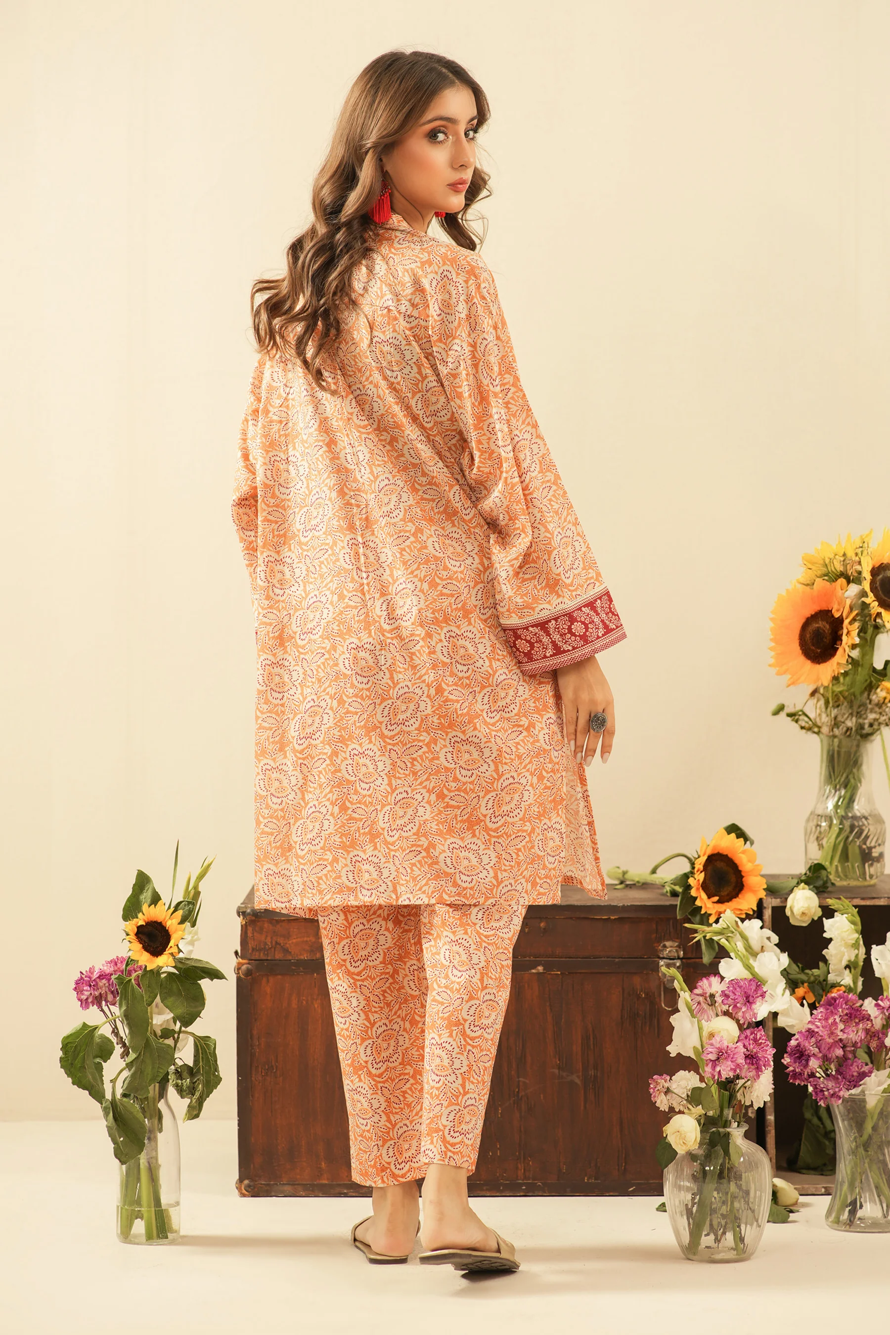 PRINTED CAMBRIC STITCHED 2 PIECE SUIT - Image 4